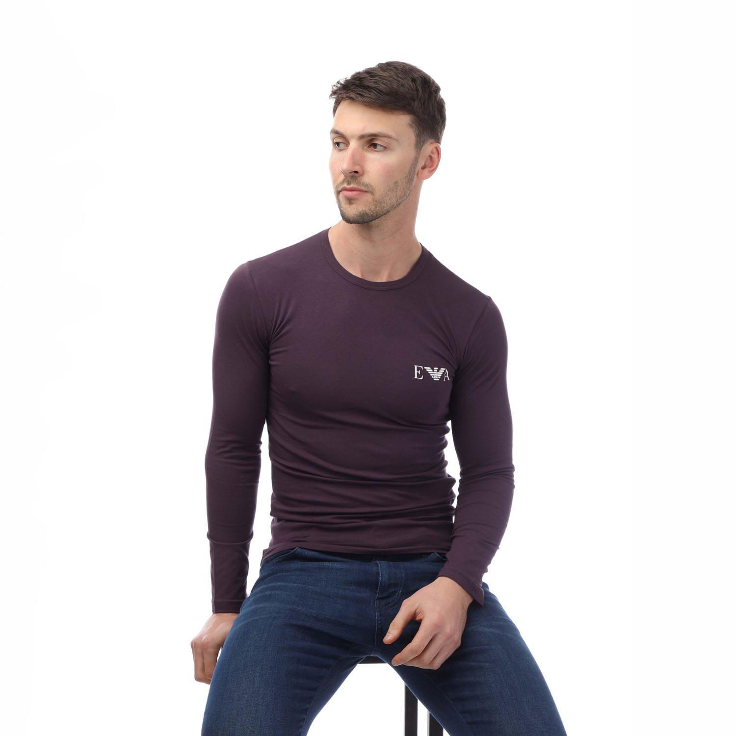 Navy - Emporio Armani - Loungewear Fitted Mock Neck Top - 4