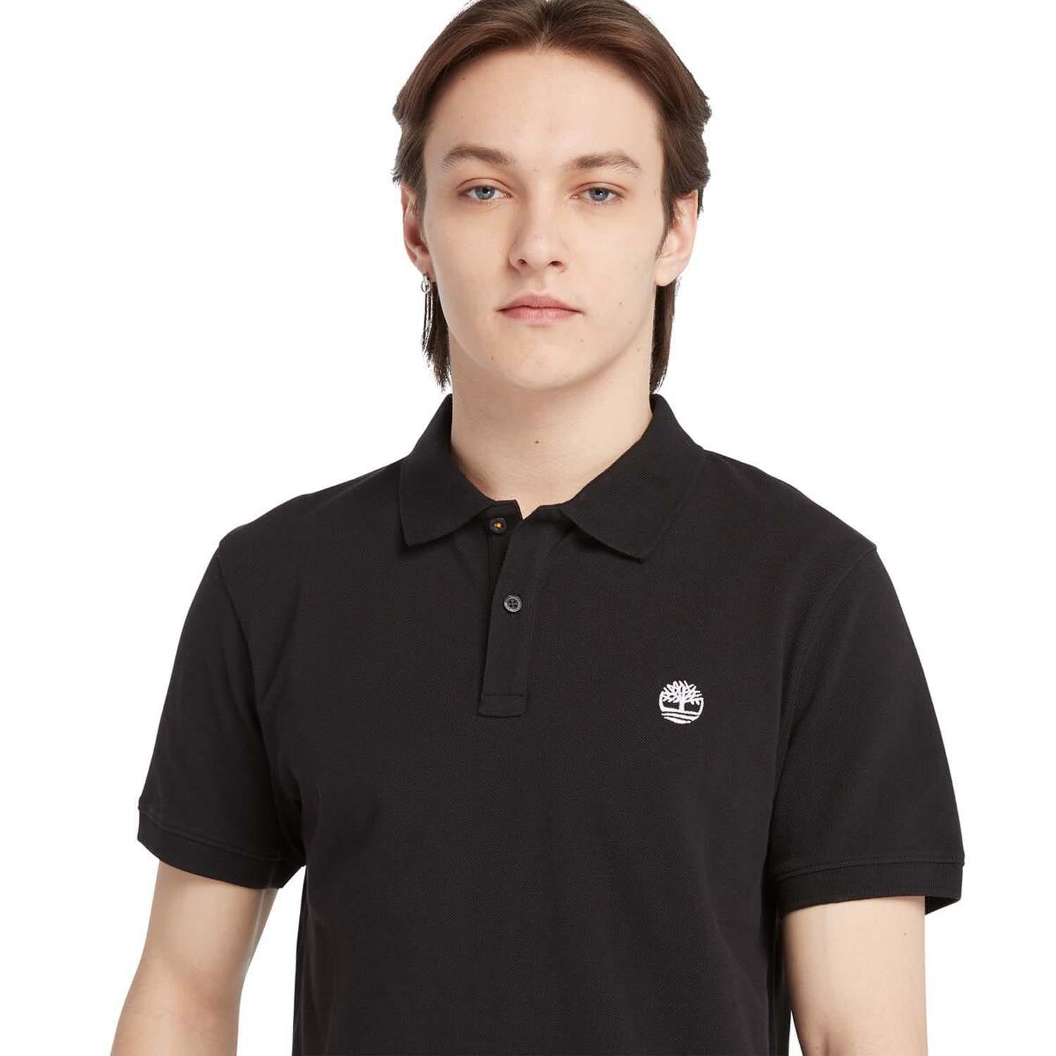 Black - Timberland - Oyster River Logo Short Sleeve Polo Shirt - 3