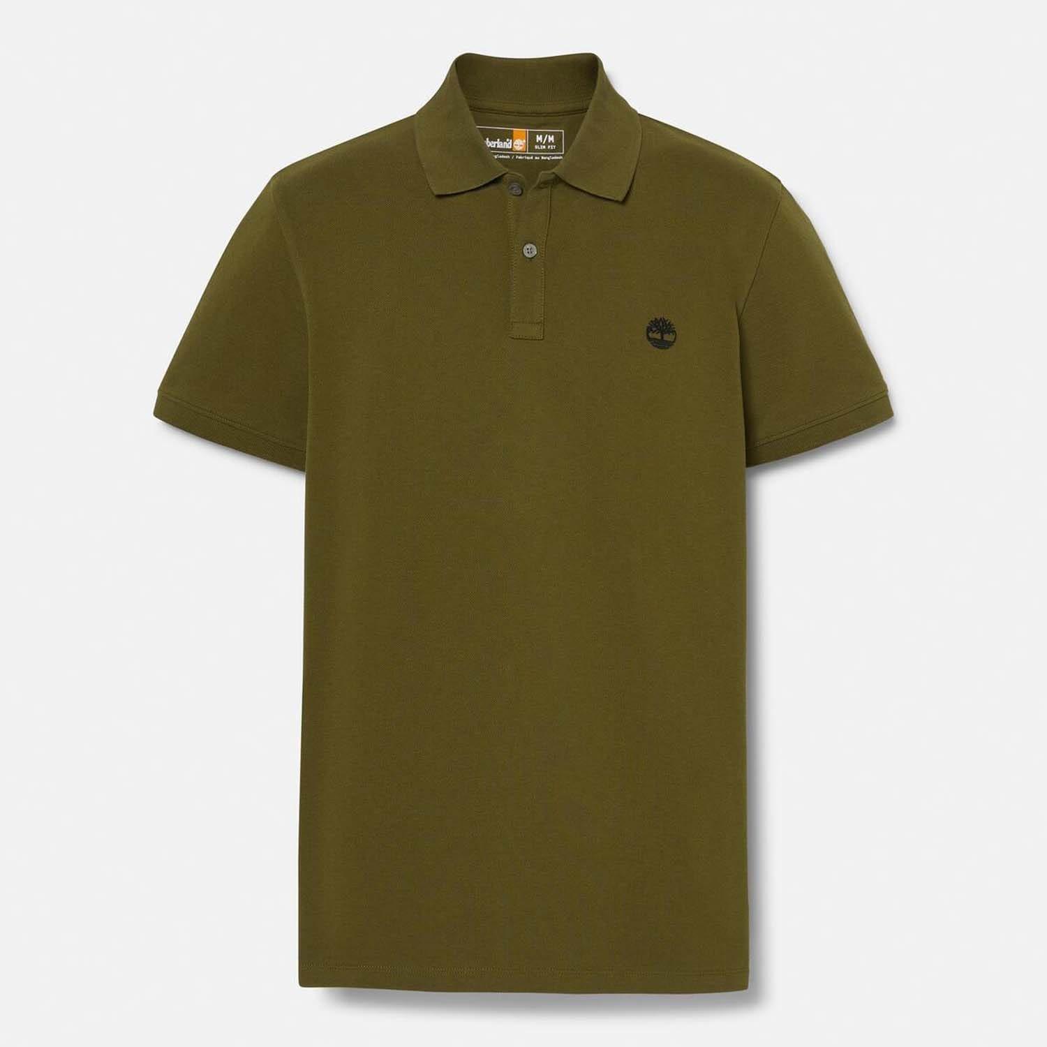 Olive - Timberland - Oyster River Logo Short Sleeve Polo Shirt - 4