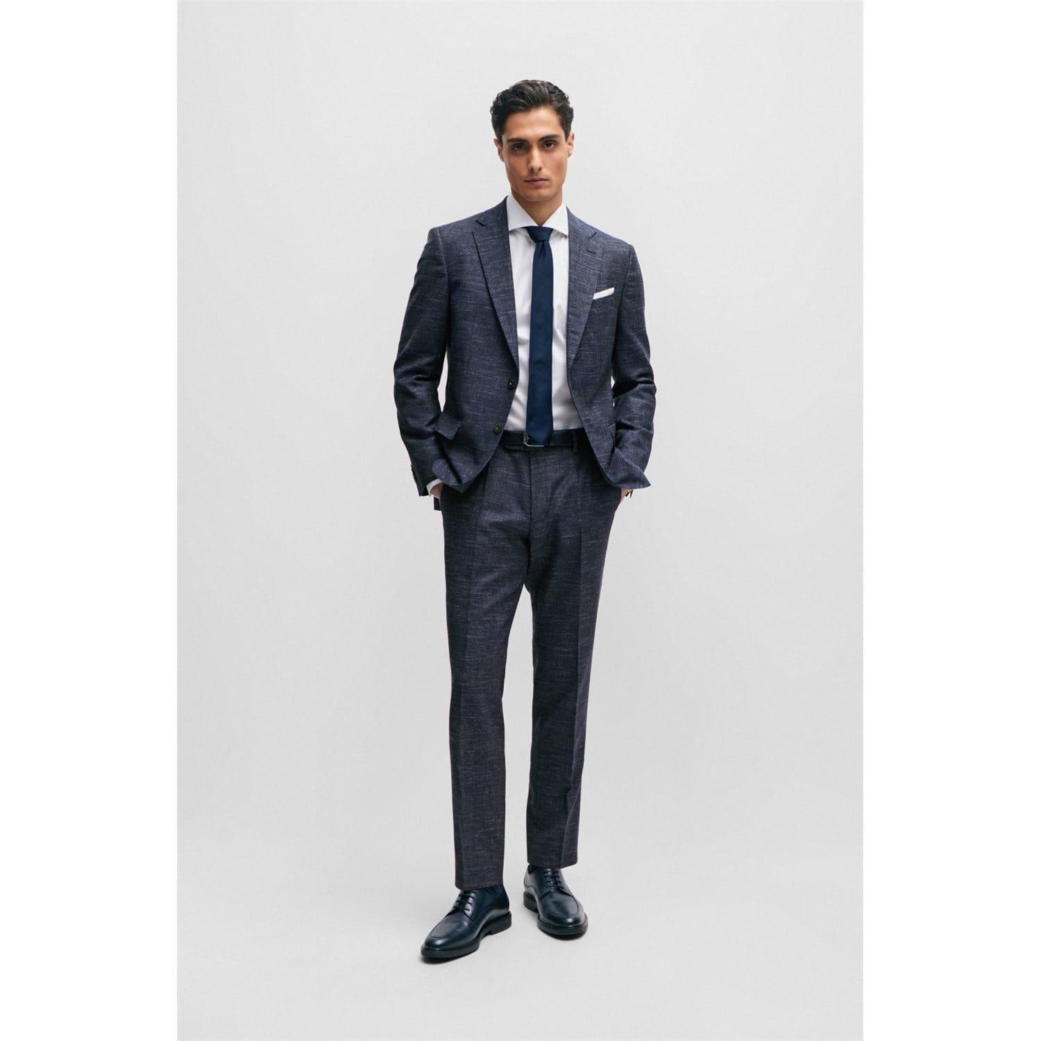 Dark Blue - Boss - H-Genius Slim-Fit Trousers - 2