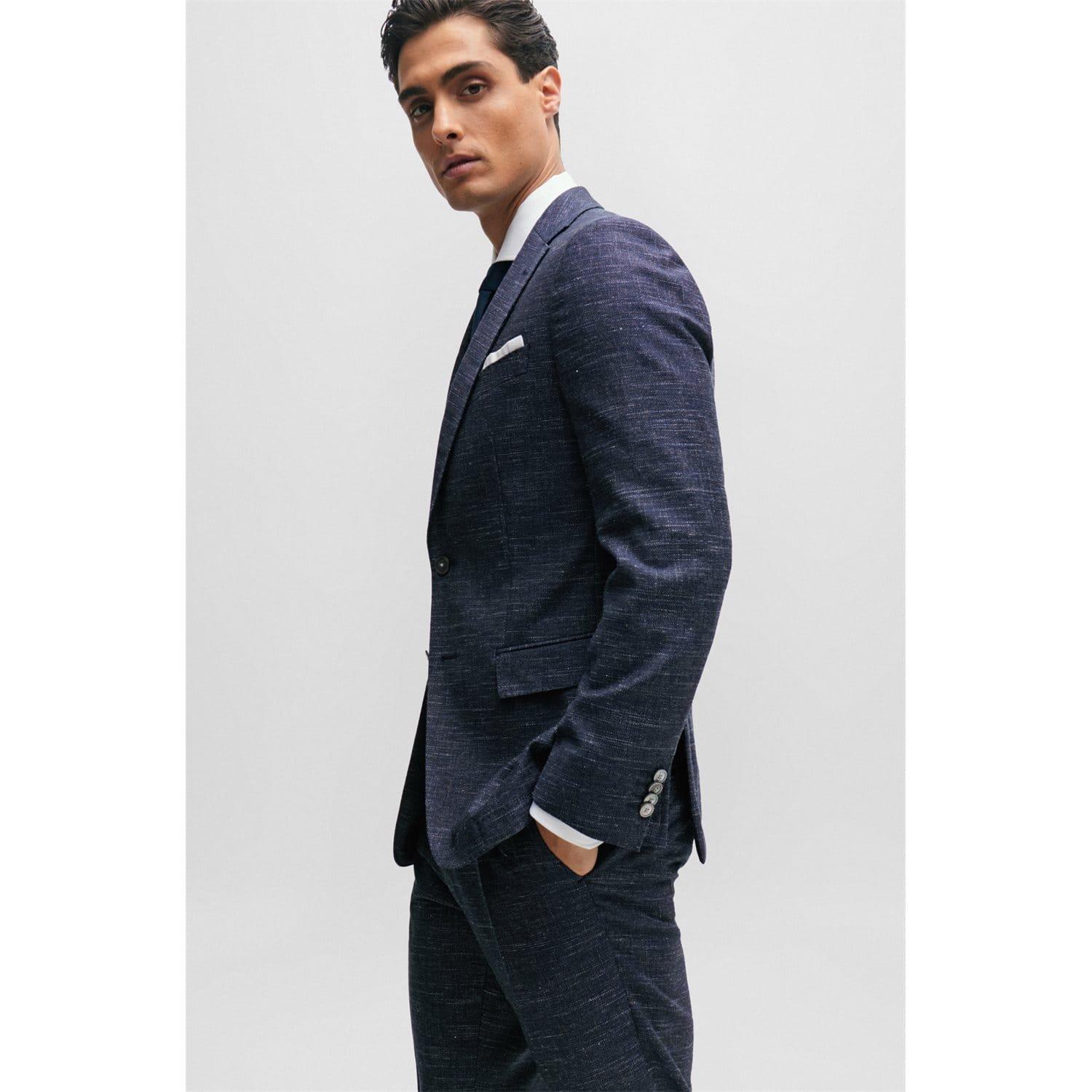 Dark Blue - Boss - H-Genius Slim-Fit Trousers - 3