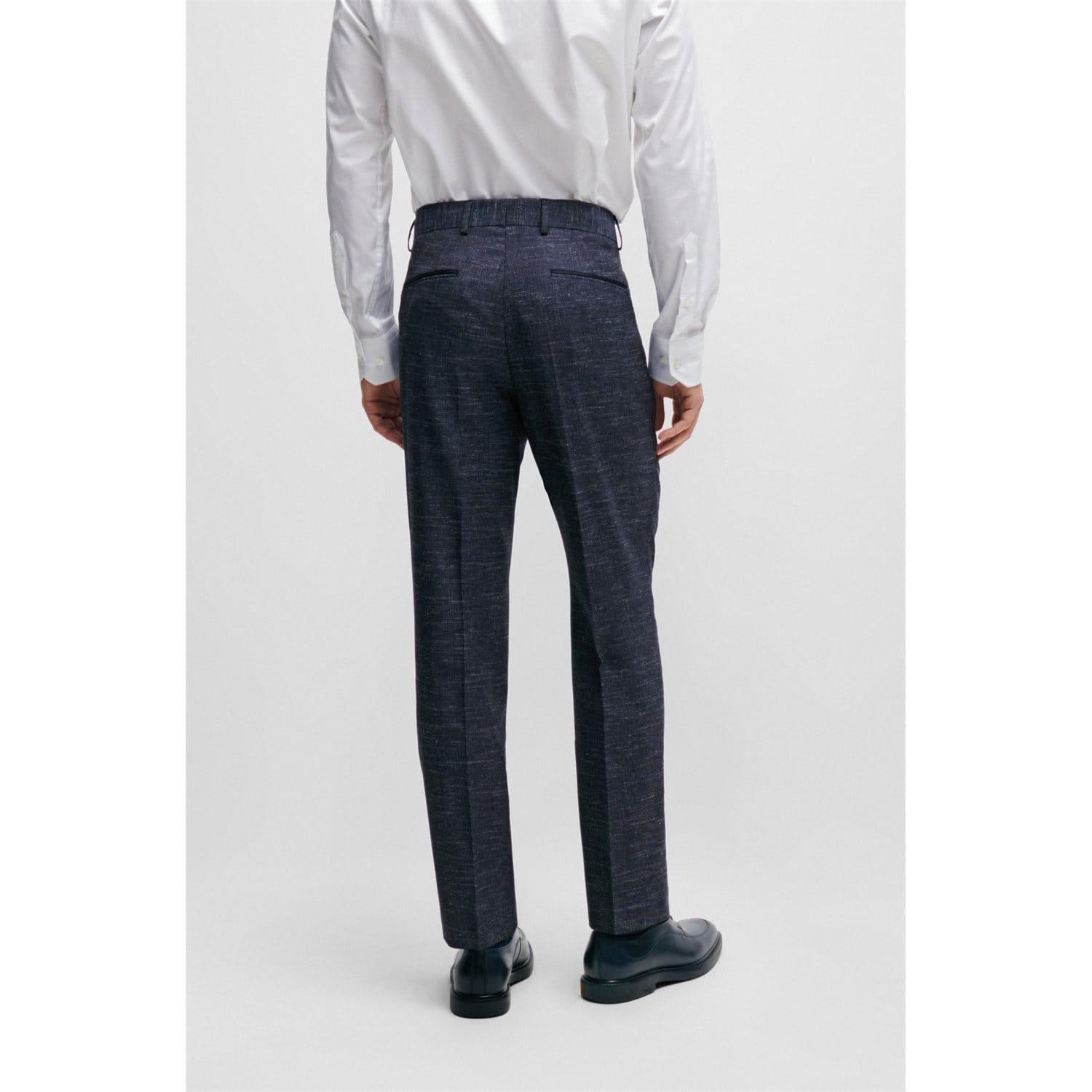 Dark Blue - Boss - H-Genius Slim-Fit Trousers - 4