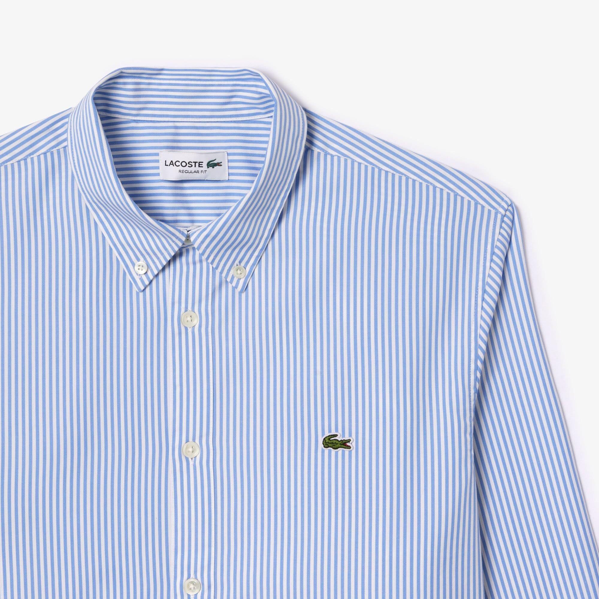 White - Lacoste - Regular-Fit Striped Cotton Shirt - 2