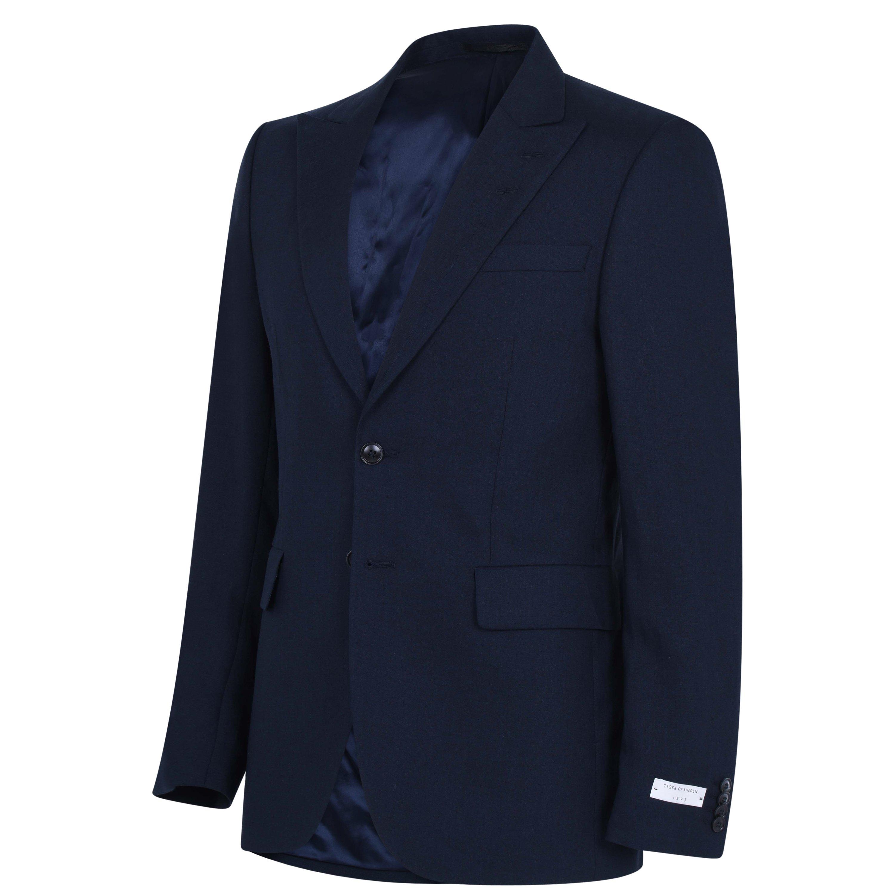 Ink - Tiger of Sweden - SB2 Peak Lapel Natural Stretch Linen Suit Jacket - 3