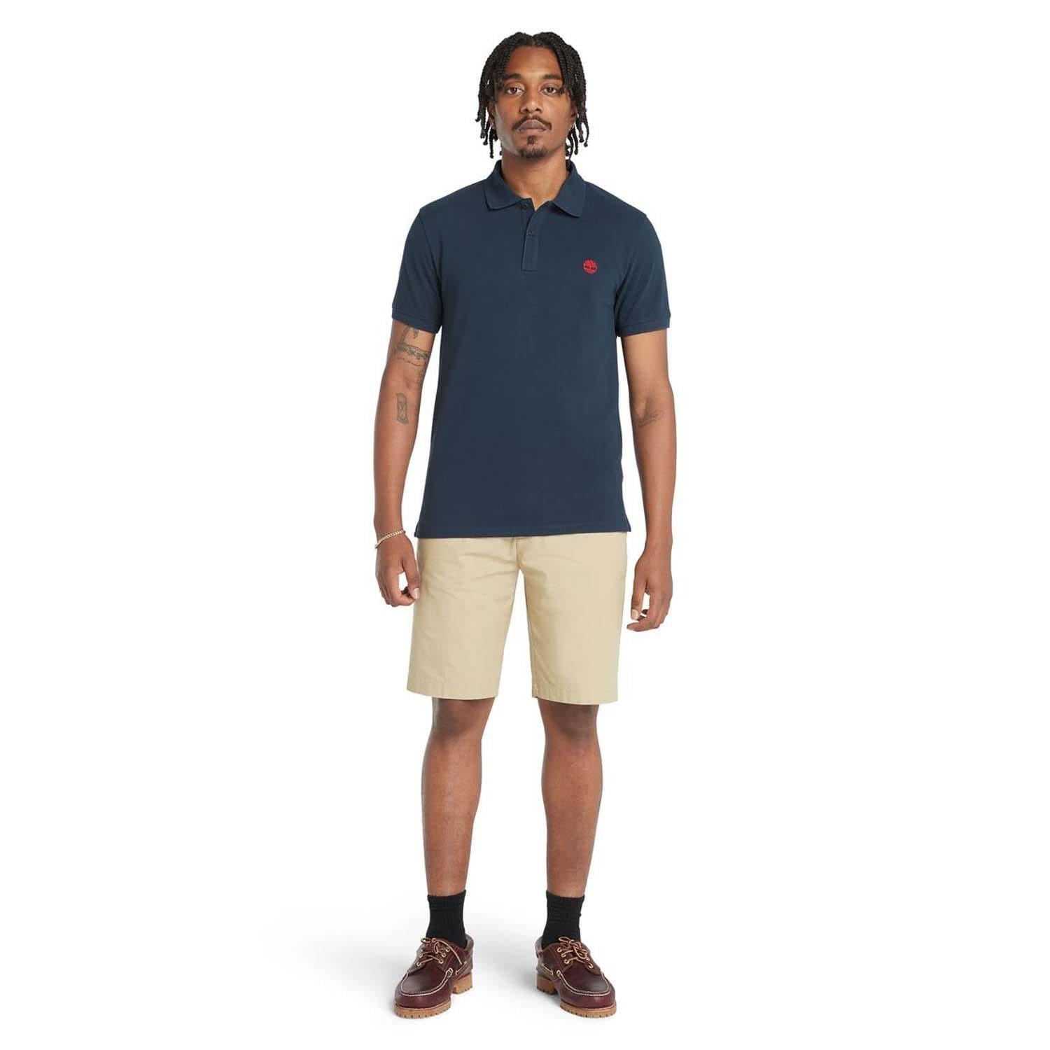 Navy - Timberland - Oyster River Logo Short Sleeve Polo Shirt - 3