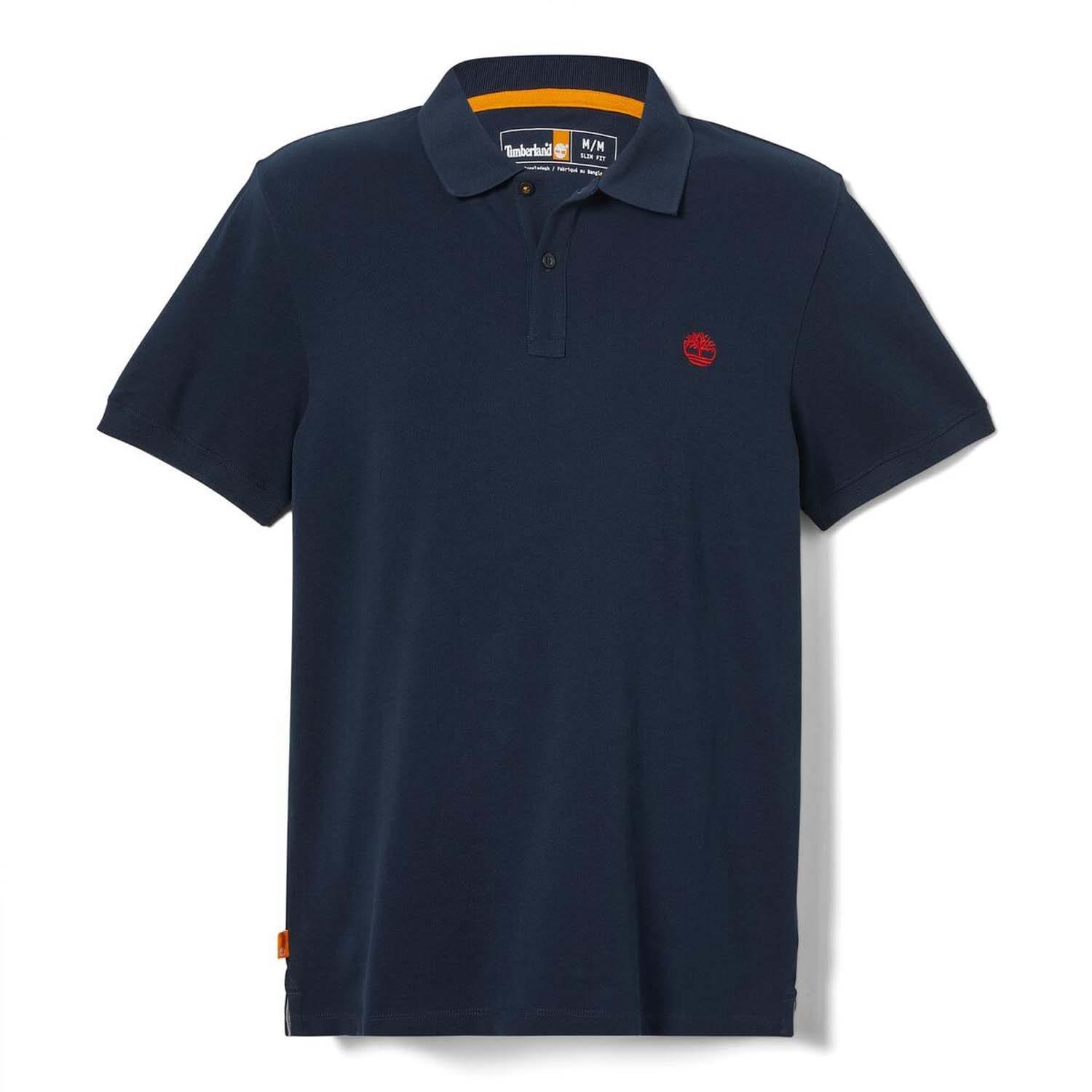 Navy - Timberland - Oyster River Logo Short Sleeve Polo Shirt - 4