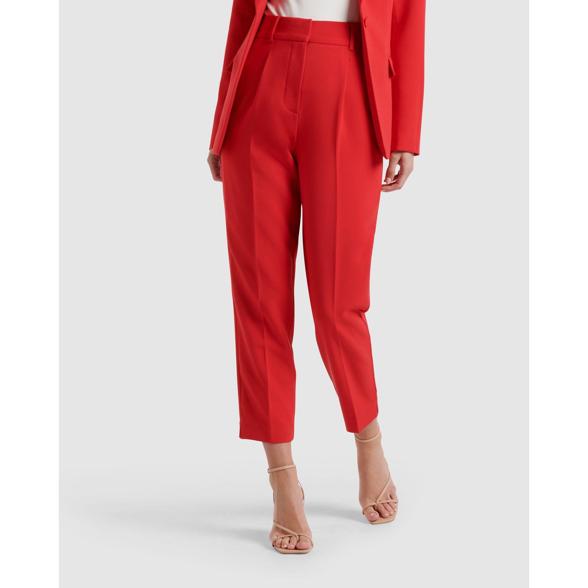 Red - Forever New - Avina Straight Leg Pants - 2