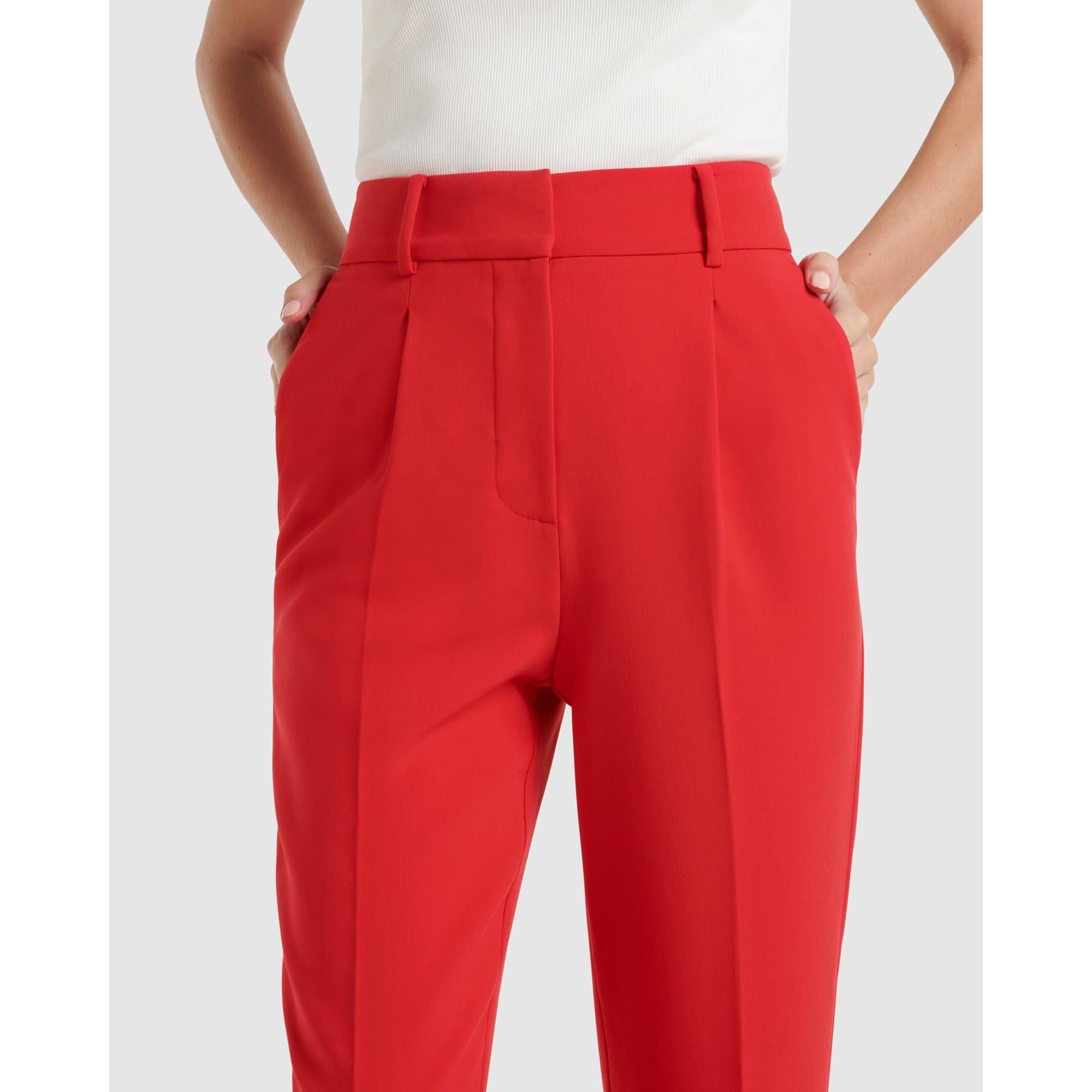 Red - Forever New - Avina Straight Leg Pants - 3