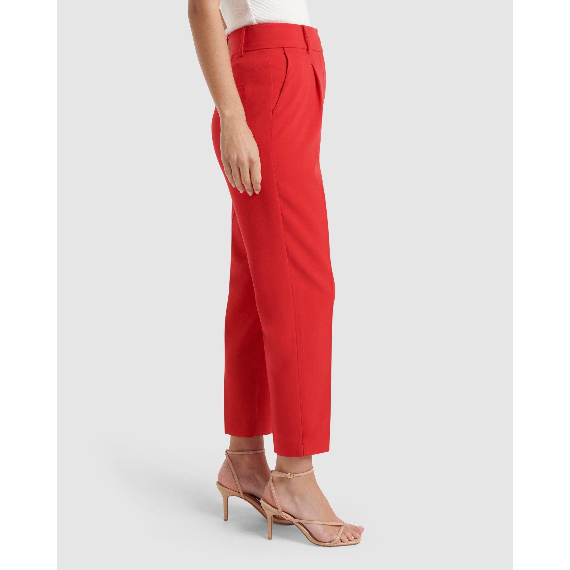 Red - Forever New - Avina Straight Leg Pants - 4