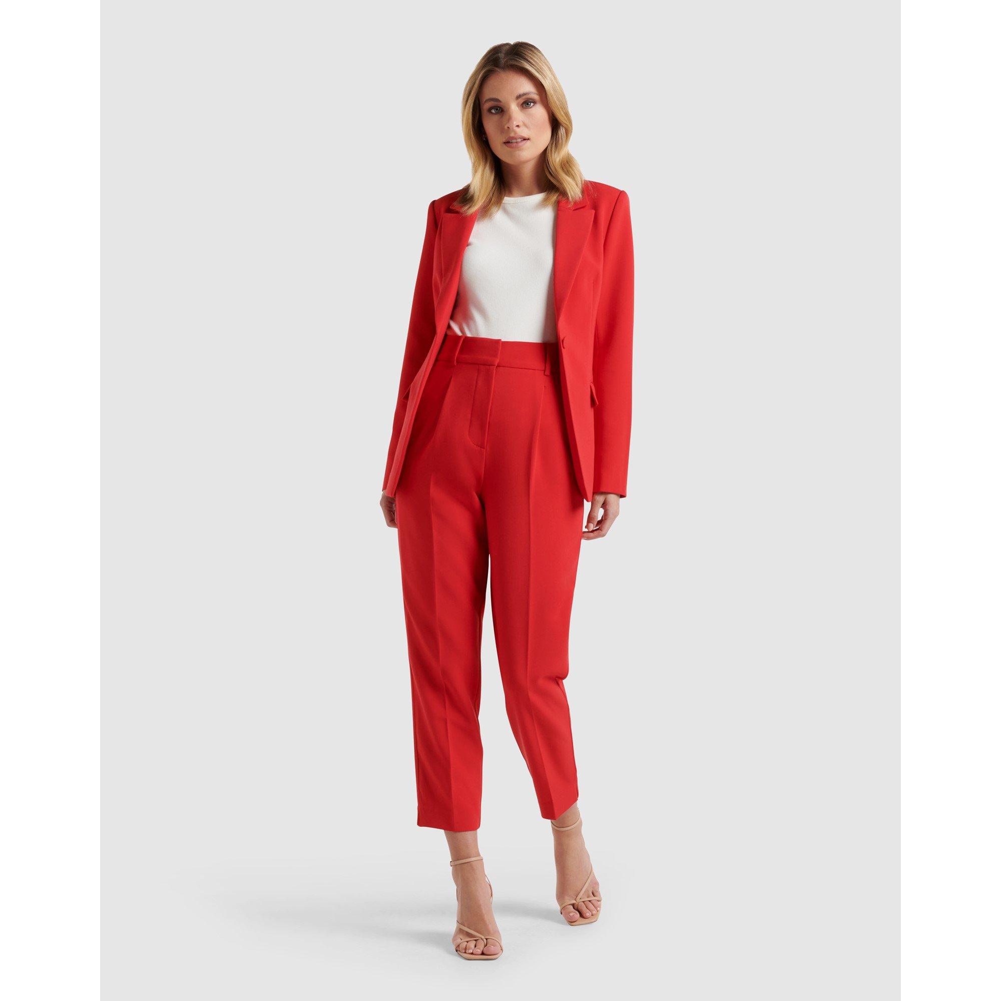 Red - Forever New - Avina Straight Leg Pants - 6