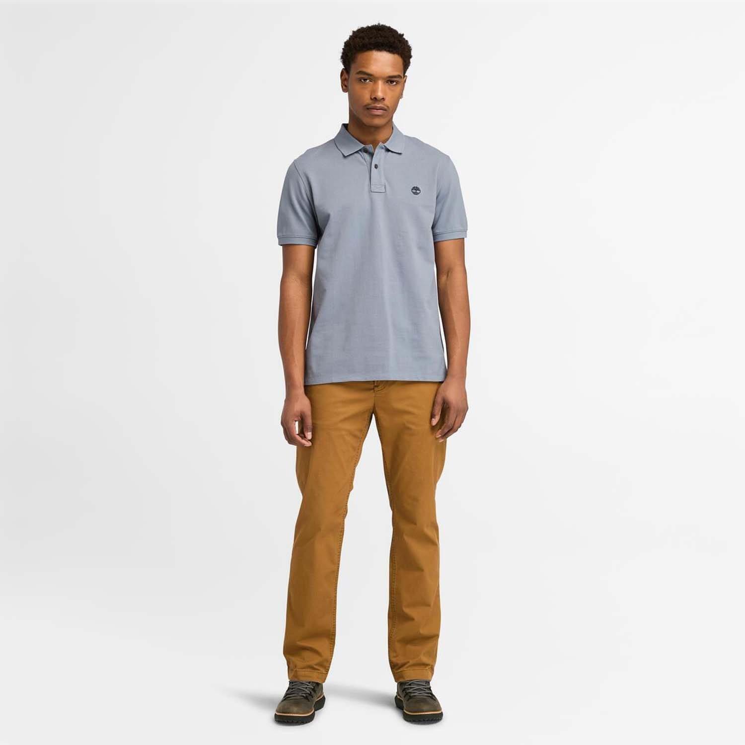 Grey - Timberland - Millers River Pique Polo Shirt - 5