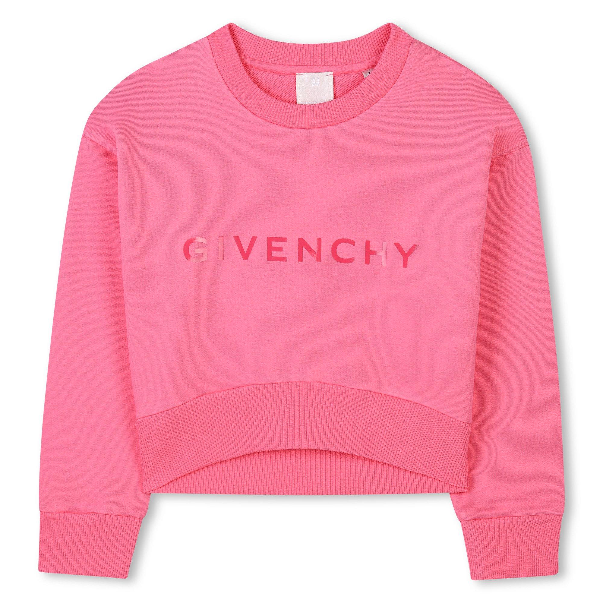 Givenchy  Pink 488 Logo Cropped Crewneck Jumper Juniors - 12Y