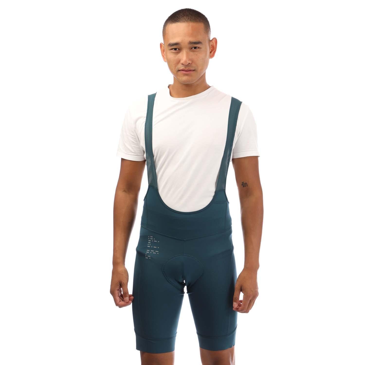 Adidas Men's Green The Padded Cycling Bib Shorts - L
