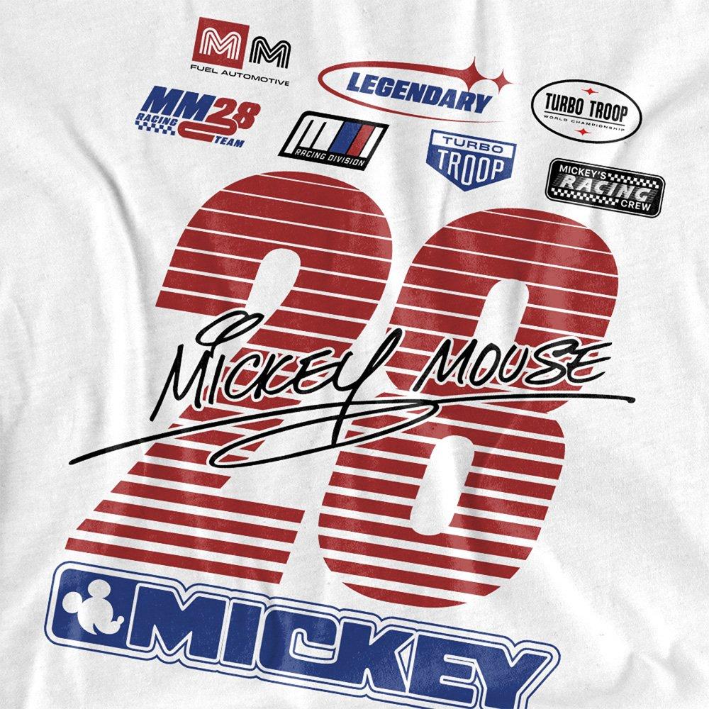 White - Disney - Mickey Mouse Racing Logos T-Shirt White - 2