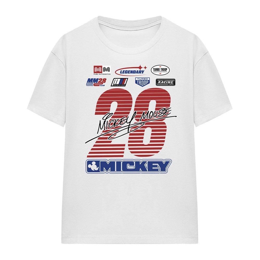 White - Disney - Mickey Mouse Racing Logos T-Shirt White - 4