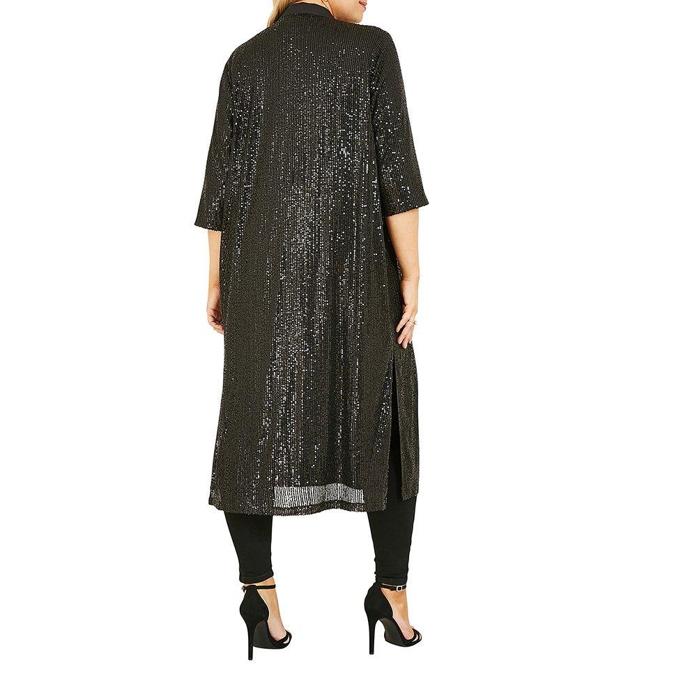 Black - Yumi - Black Sequin Kimono - 3