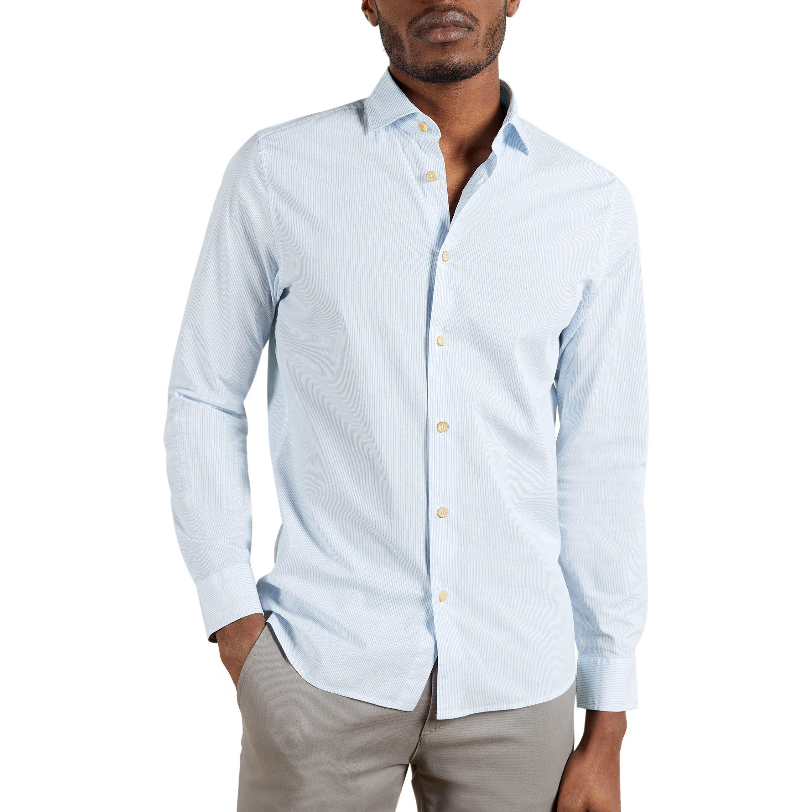 Blau - Ted Baker - Men's Short-Sleeve Plain Shirt - 2