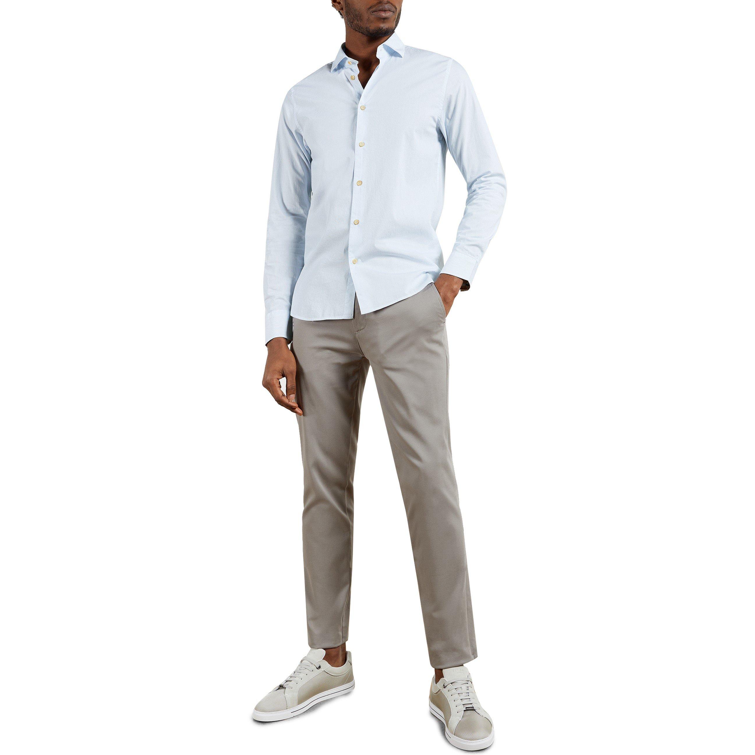 Blau - Ted Baker - Men's Short-Sleeve Plain Shirt - 4