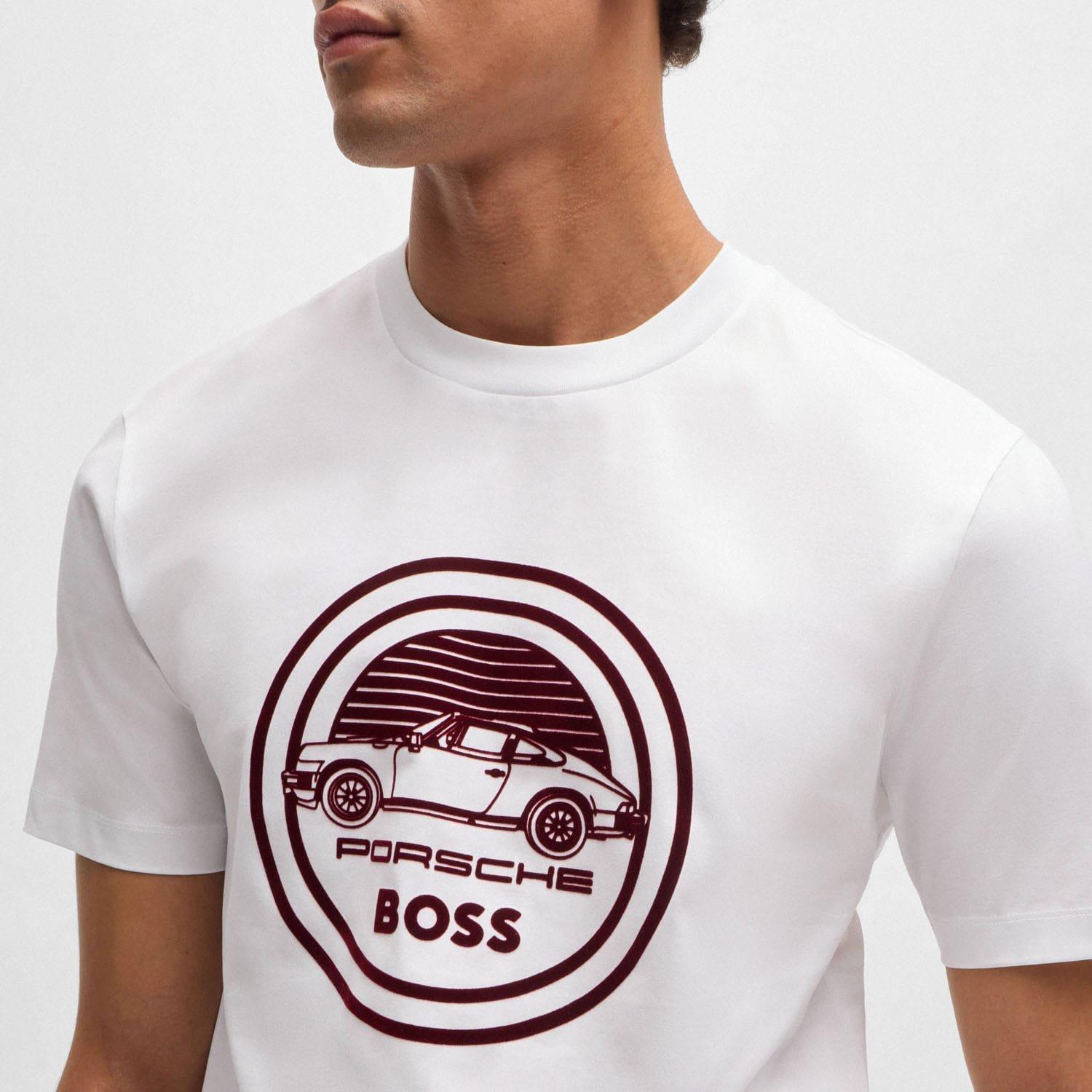 White - Boss - Porsche x BOSS Mercerised Cotton T-Shirt - 3