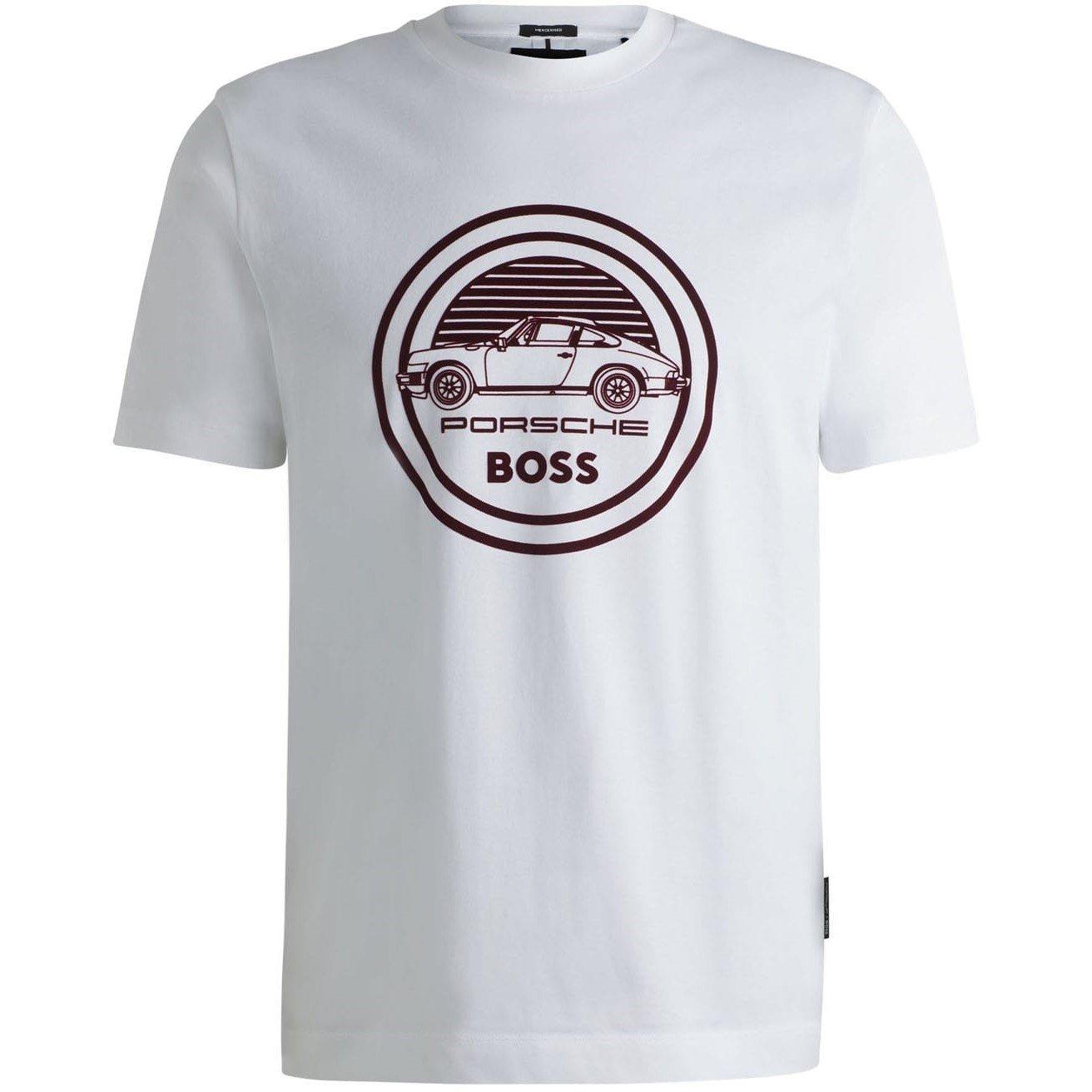 White - Boss - Porsche x BOSS Mercerised Cotton T-Shirt - 4