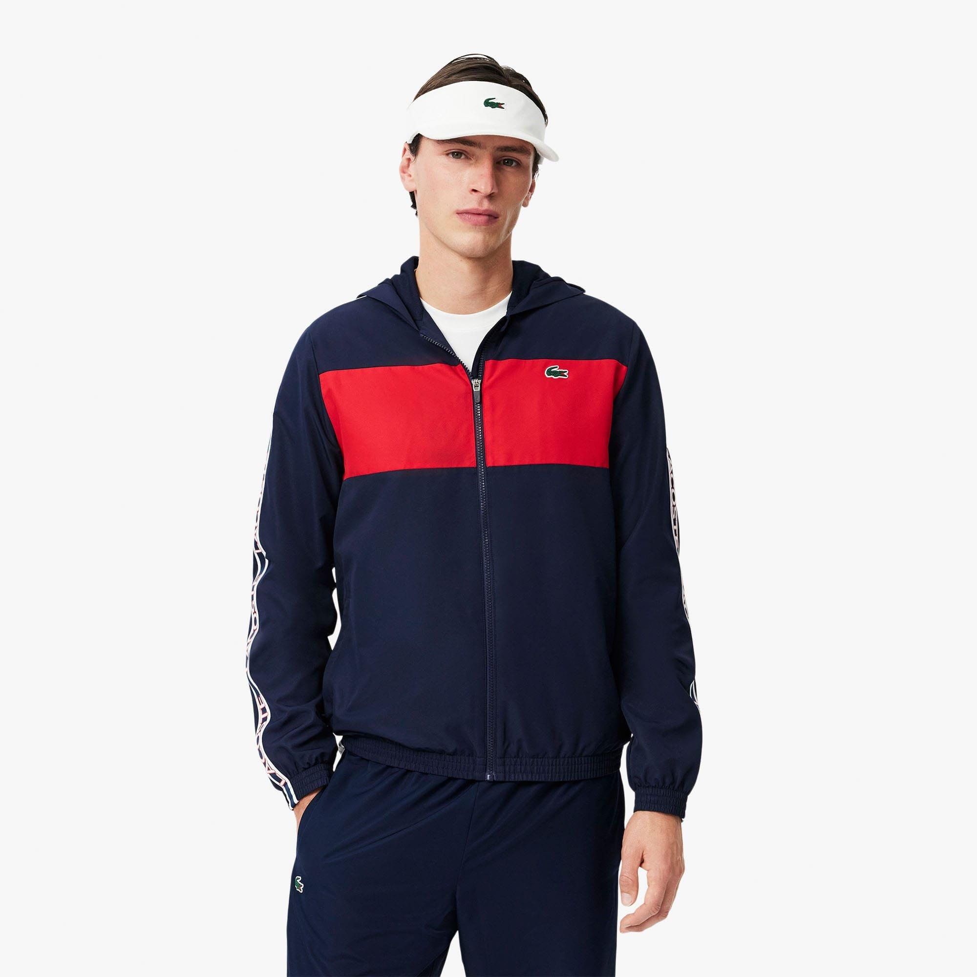 Navy - Lacoste - Colour Block Logo Stripe Tennis Jacket - 2