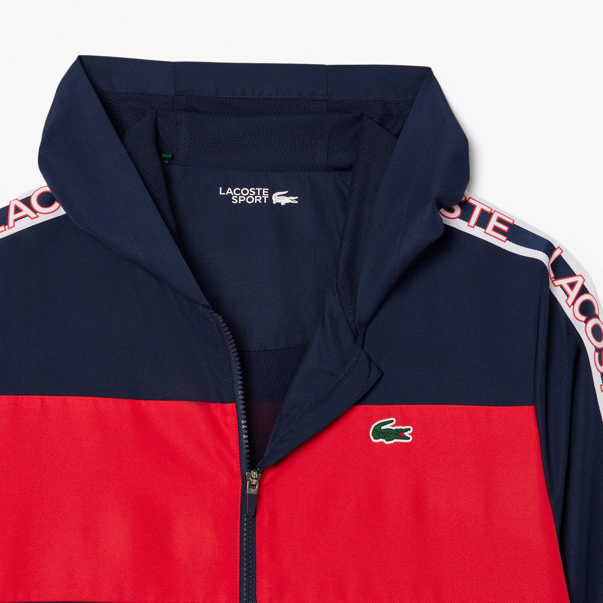 Navy - Lacoste - Colour Block Logo Stripe Tennis Jacket - 3