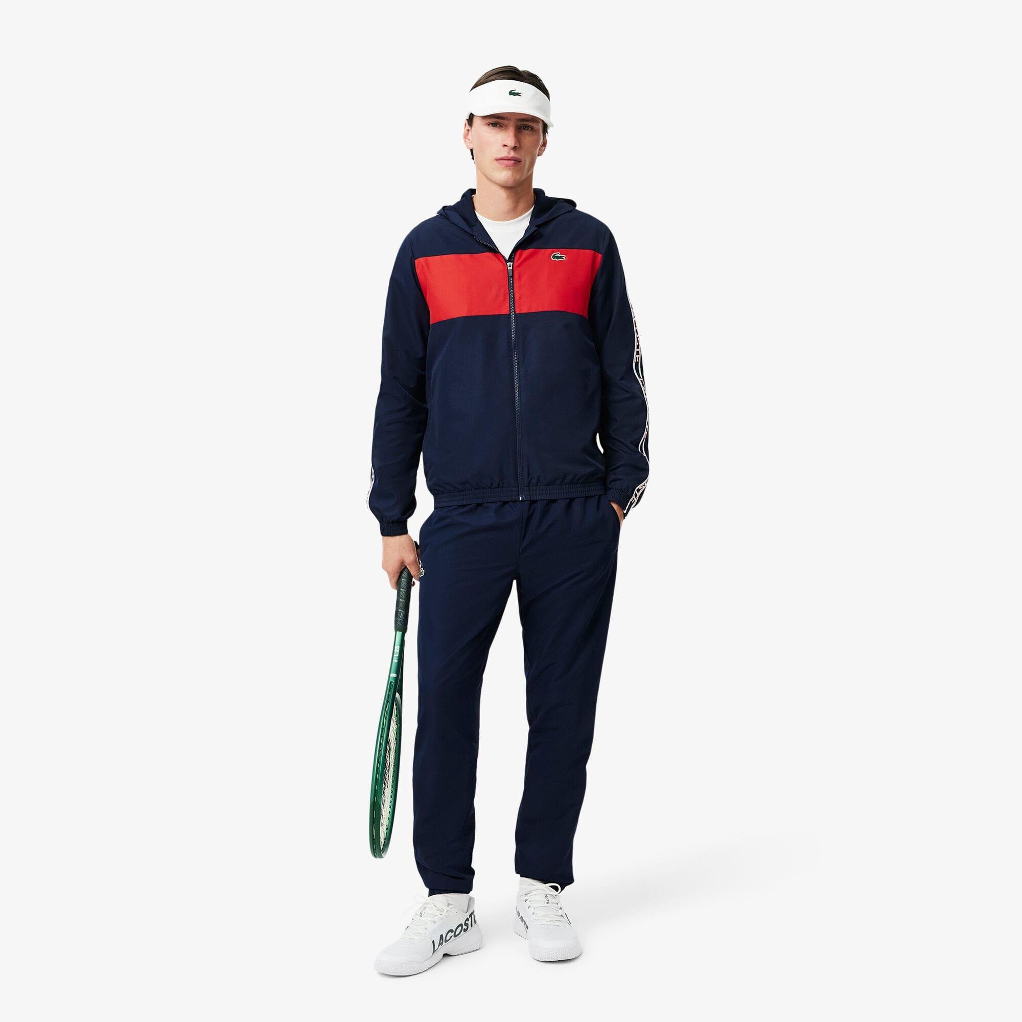 Navy - Lacoste - Colour Block Logo Stripe Tennis Jacket - 5
