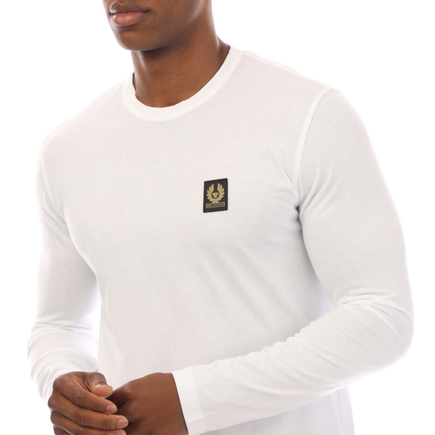 White - Belstaff - Cotton Jersey Long Sleeve T-Shirt - 3
