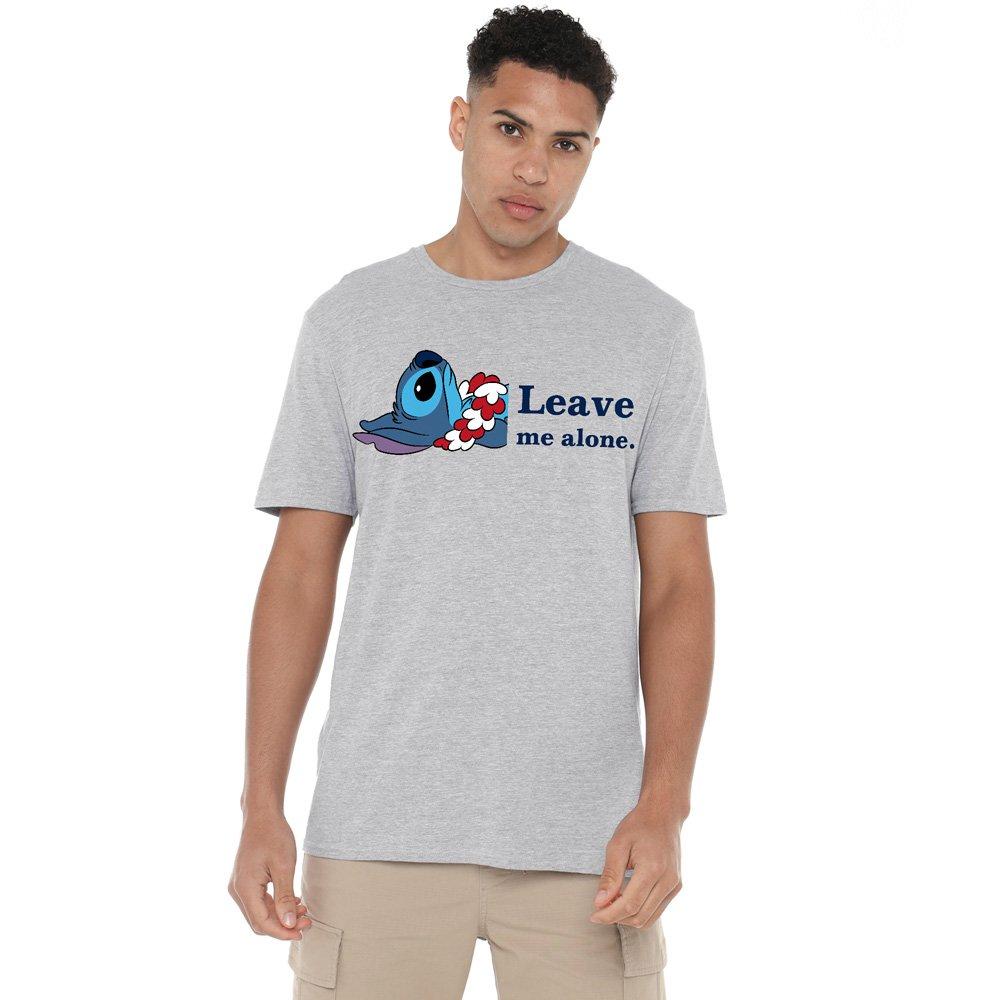 Grey - Disney - Lilo & Stitch Leave Me Alone Mens T-Shirt Grey - 1