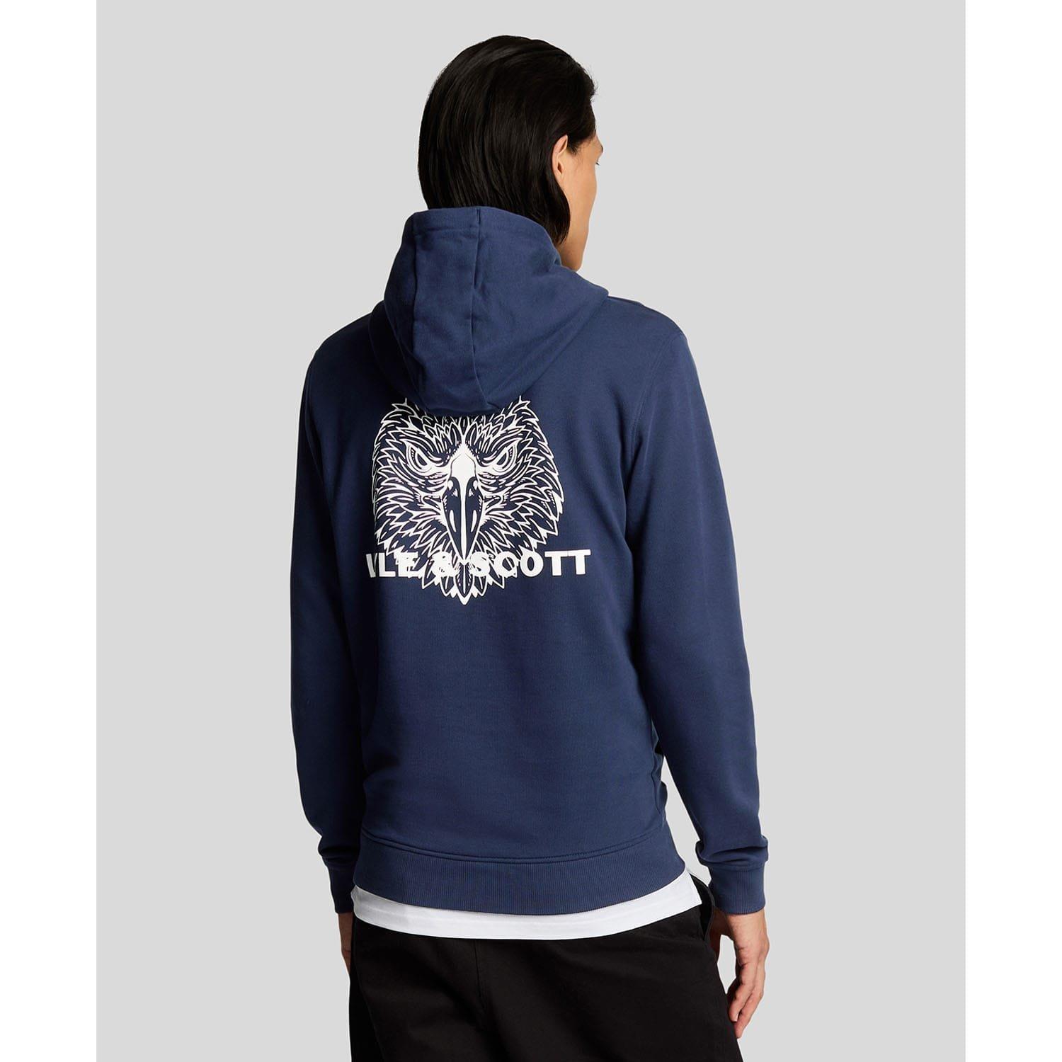 Navy - Lyle and Scott - Eagle Head Pullover Hoodie - 3