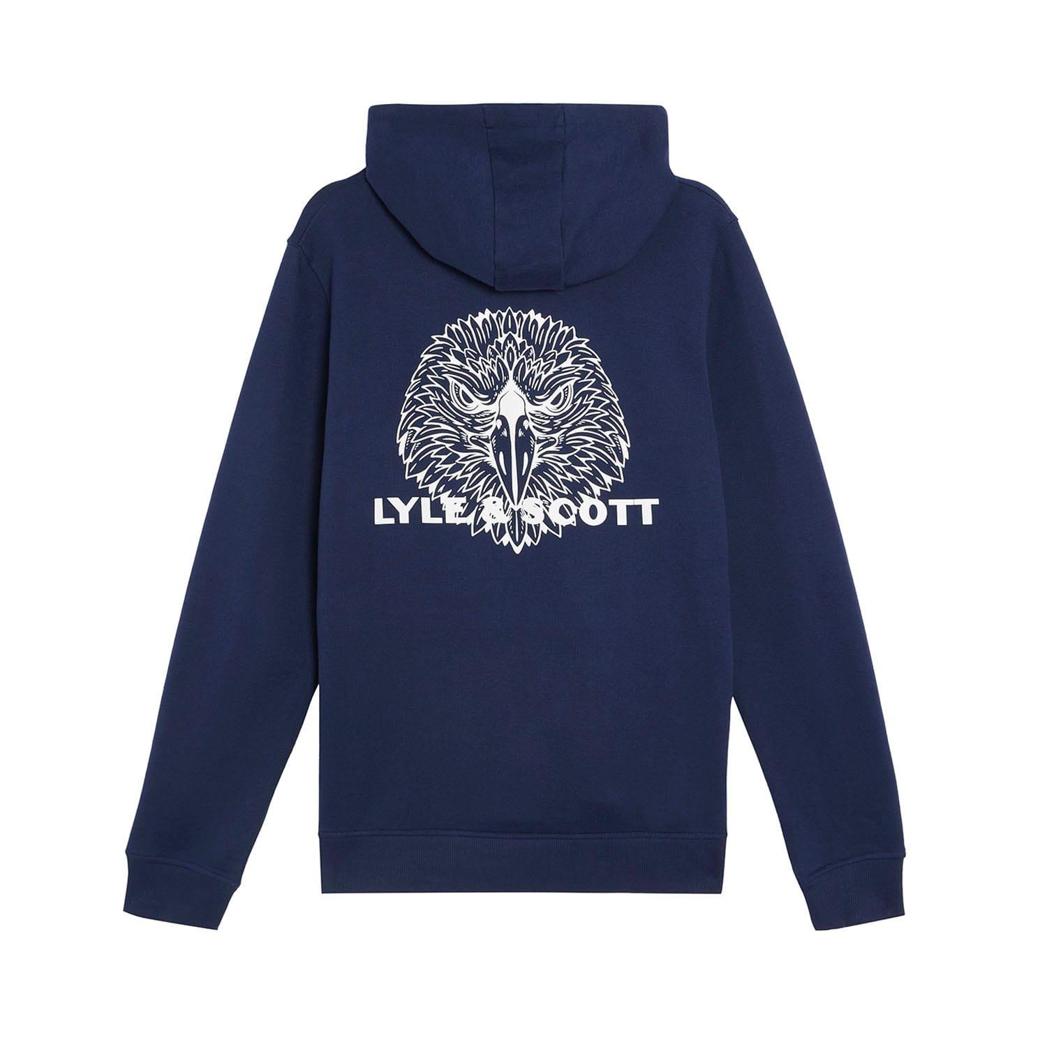 Navy - Lyle and Scott - Eagle Head Pullover Hoodie - 6