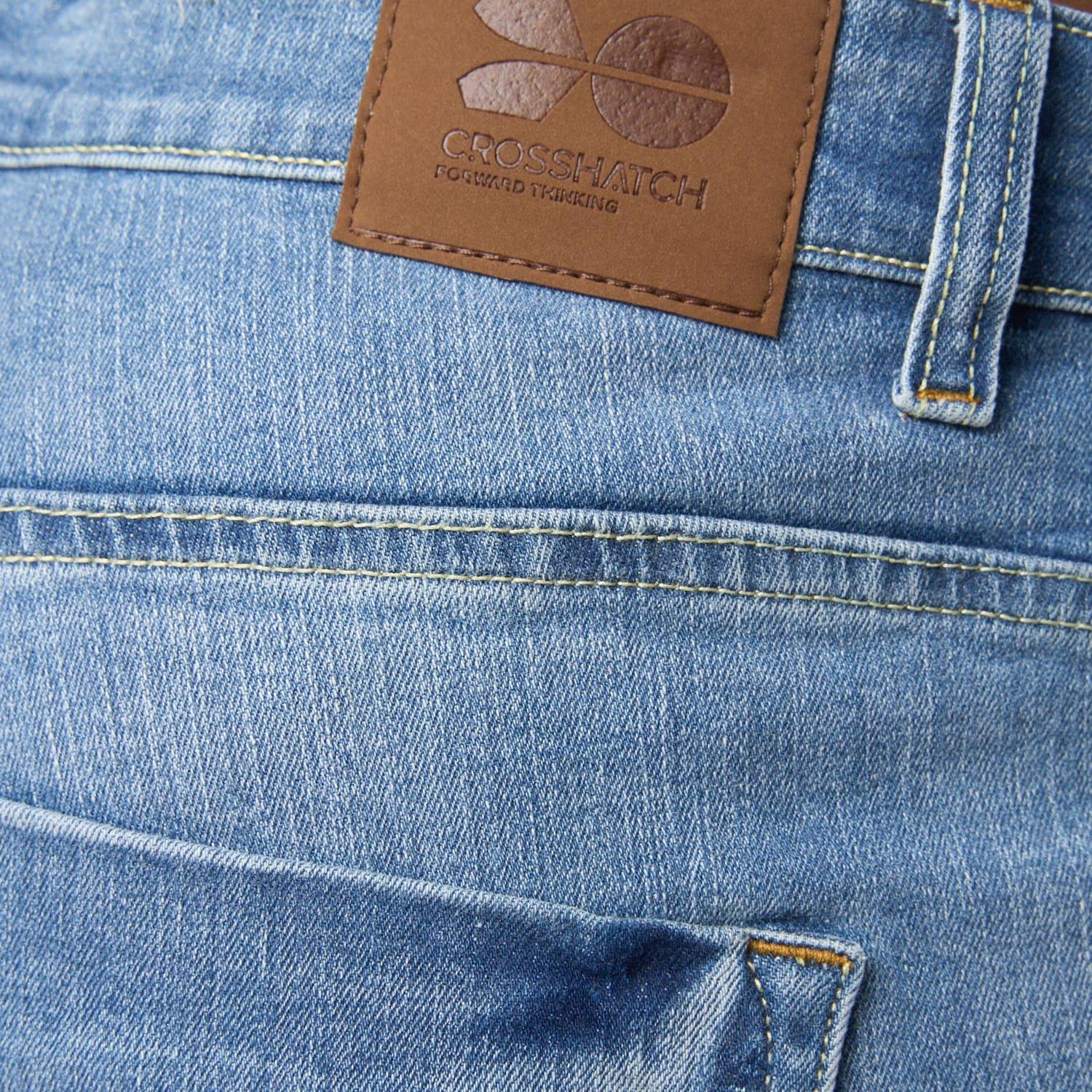 Blue - Crosshatch - Riptrey Scratch Detail Denim Shorts - 6