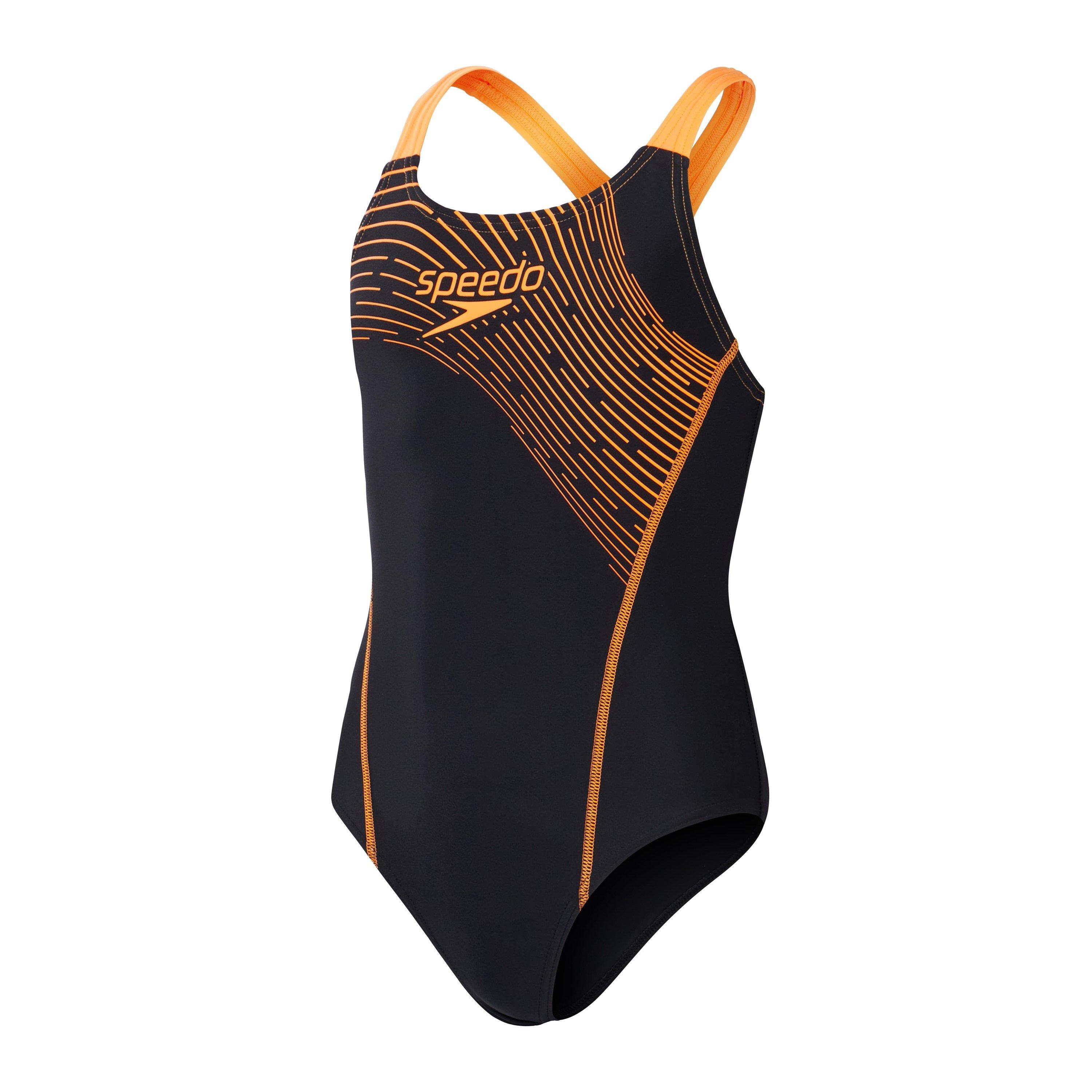 Black Orange - Speedo - Medley Logo Medalist 1 Piece Swimsuit - 1