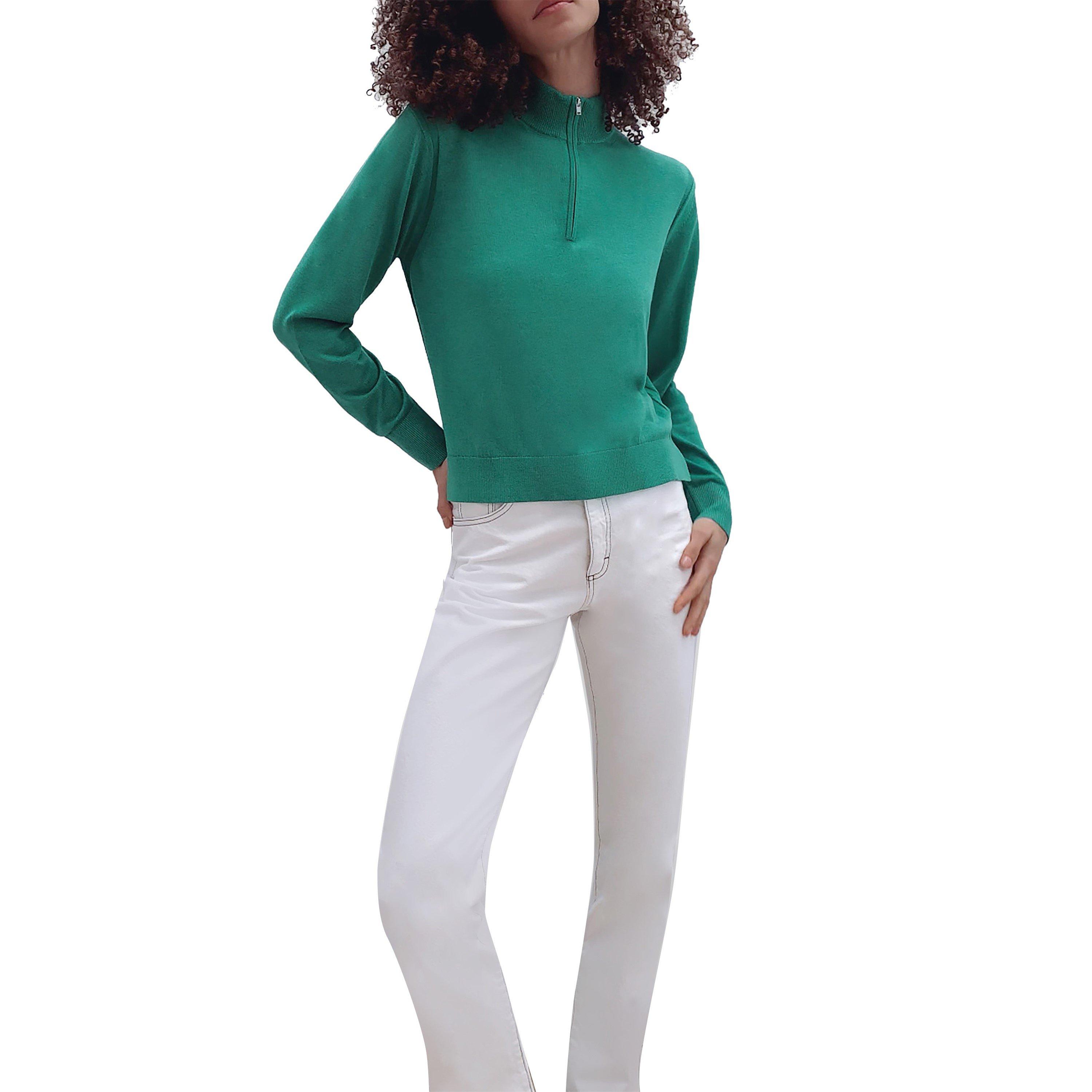 Palm Green - French Connection - Loxi Half ZipJumper - 2