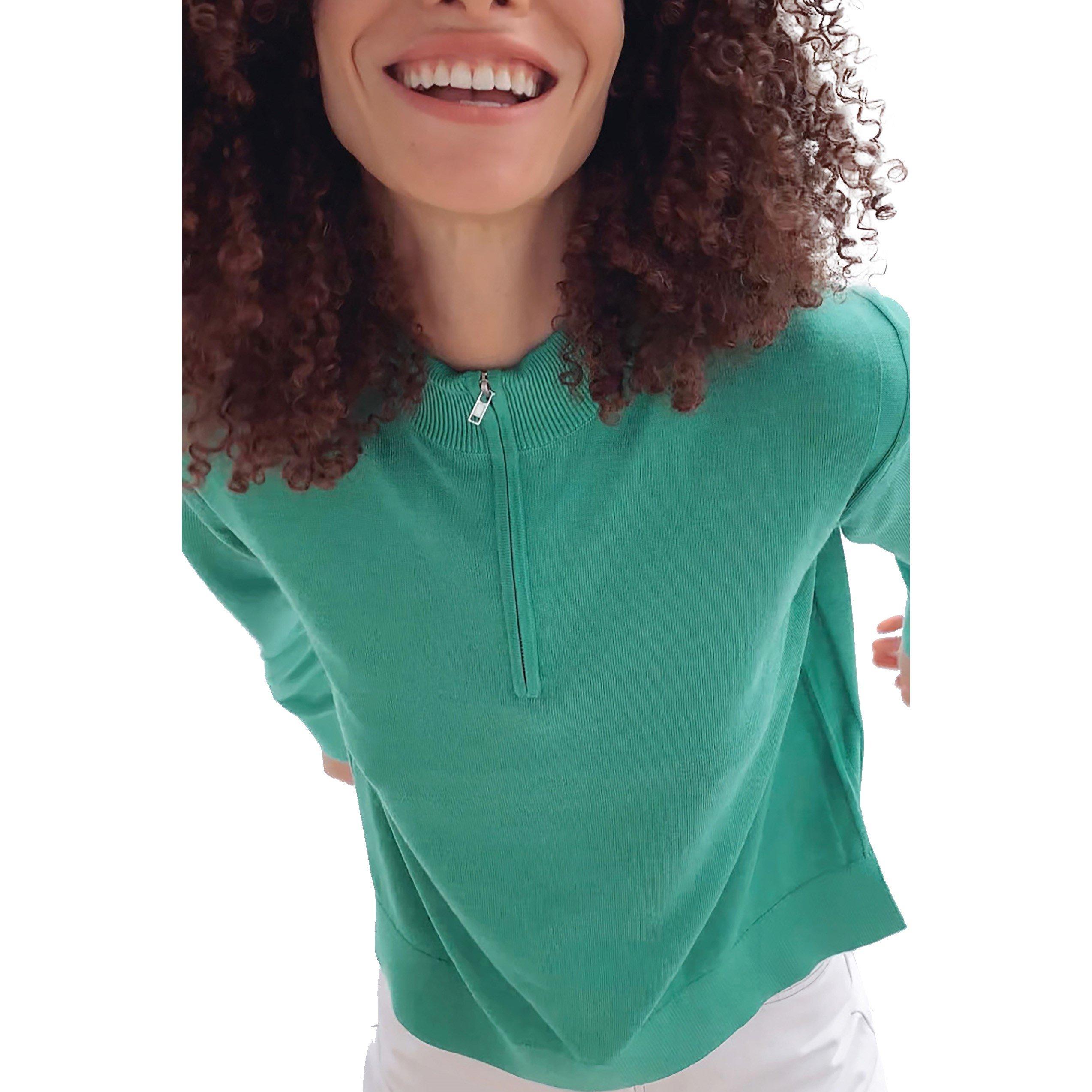 Palm Green - French Connection - Loxi Half ZipJumper - 3