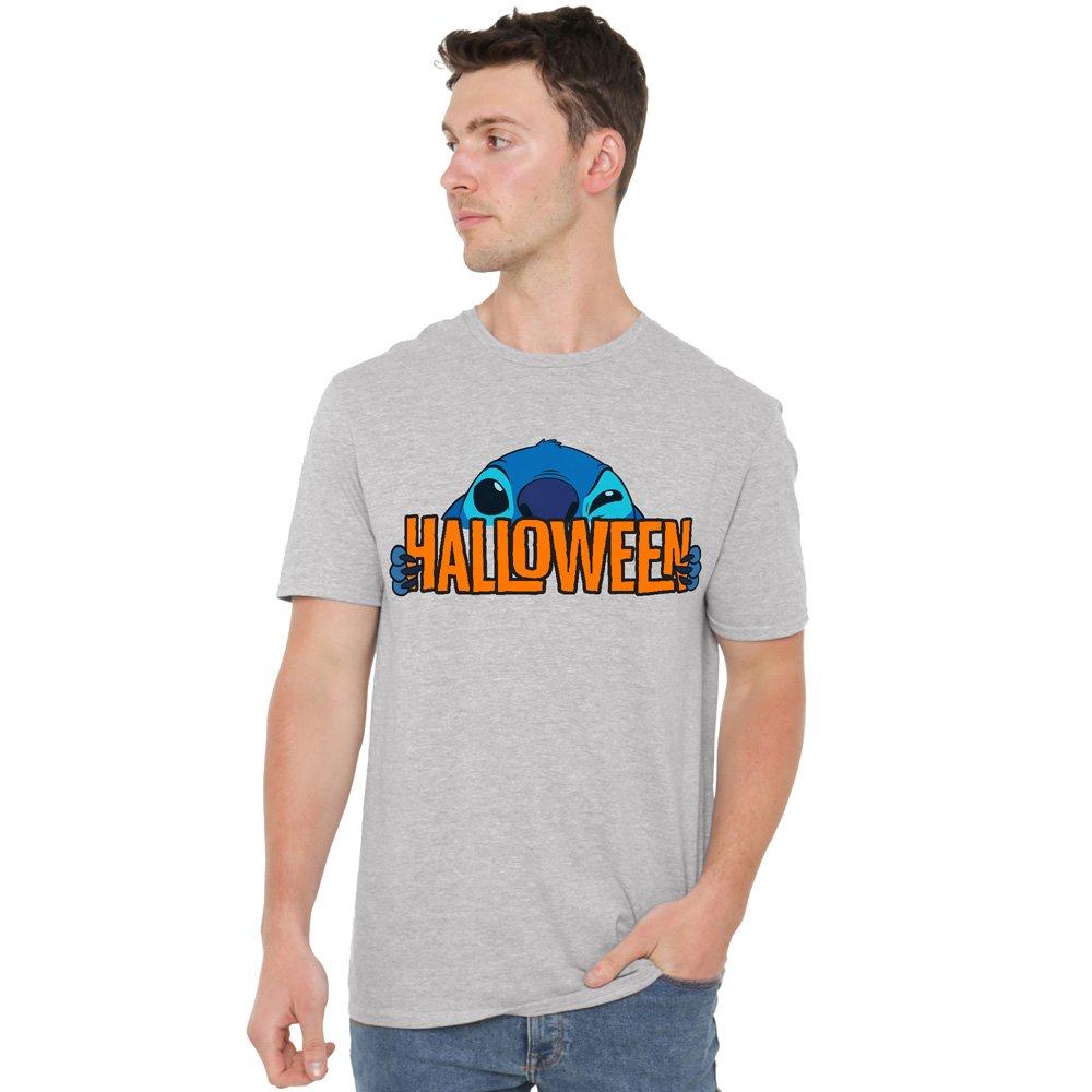 Grey - Disney - Lilo & Stitch Halloween Hide Mens T-Shirt Grey - 1