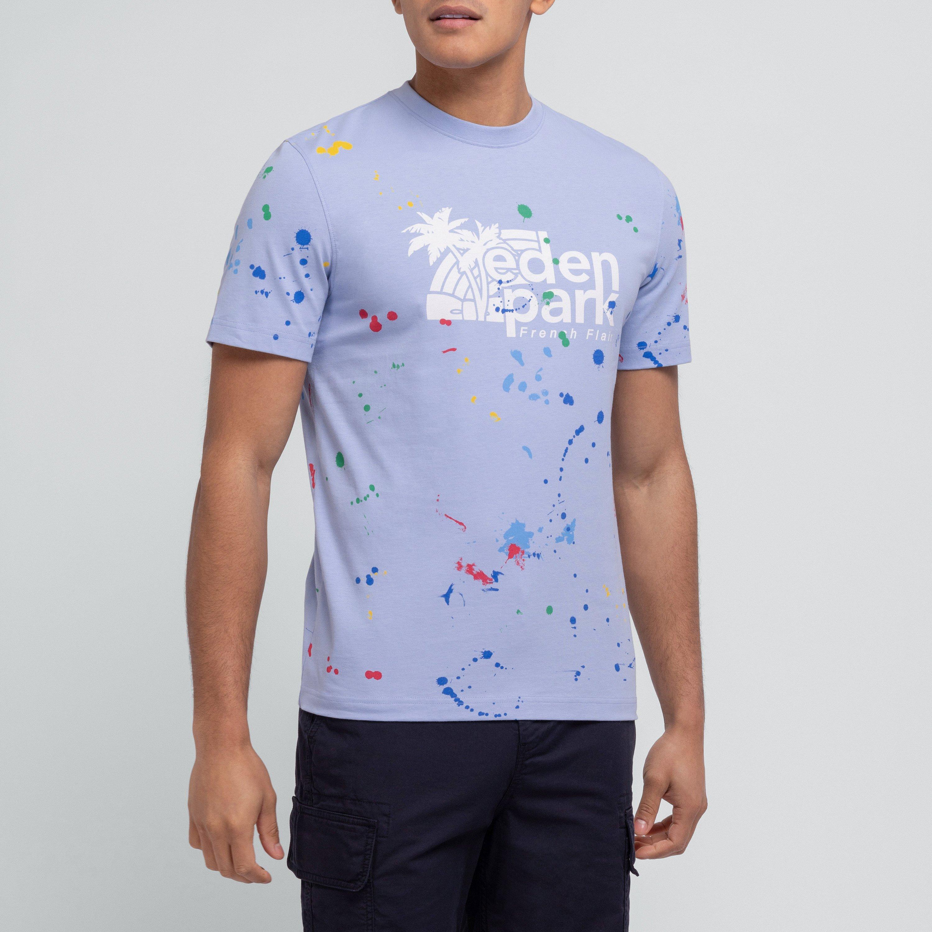 Blc18 - Eden Park - blue shortsleeved Tshirt paint splash - 2