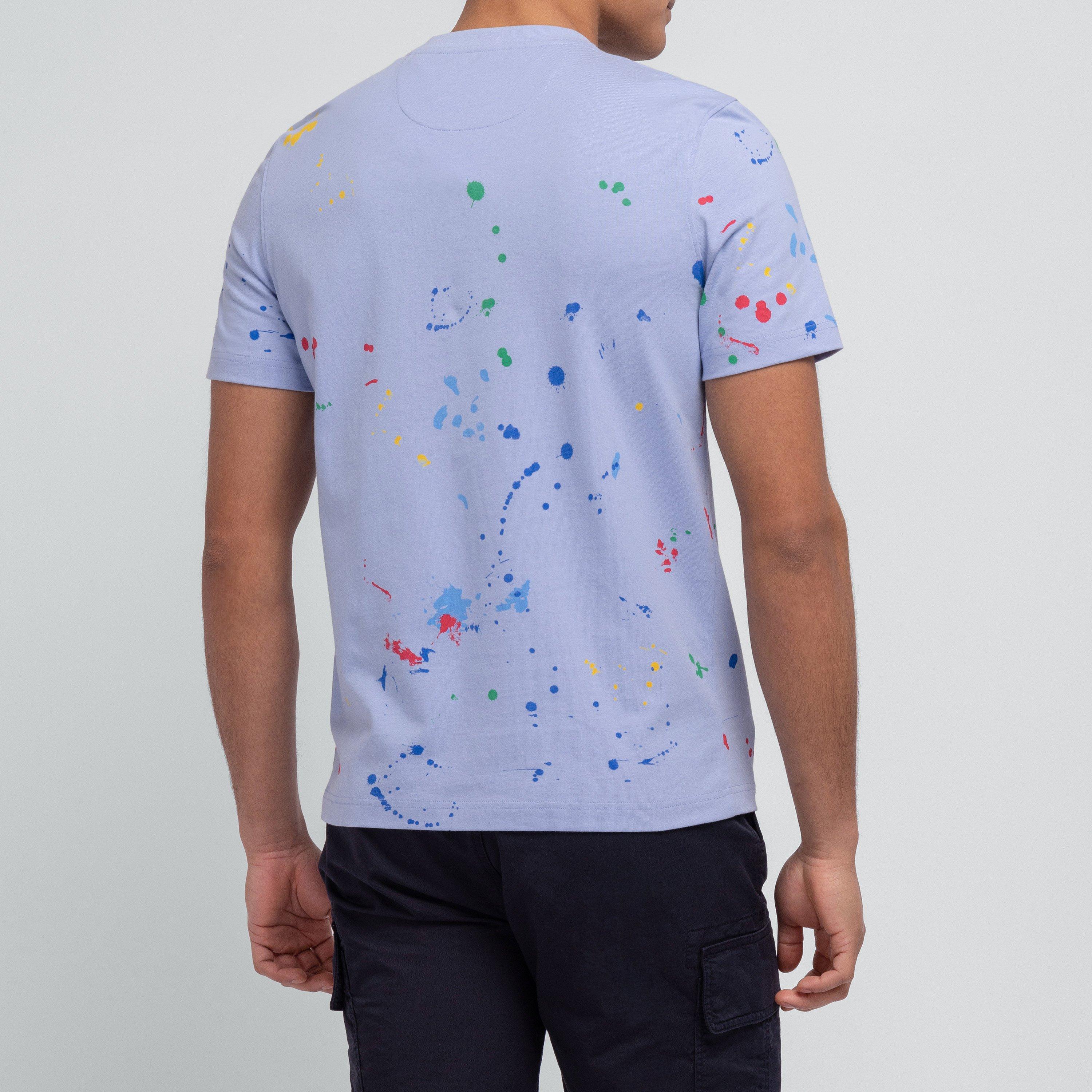 Blc18 - Eden Park - blue shortsleeved Tshirt paint splash - 4