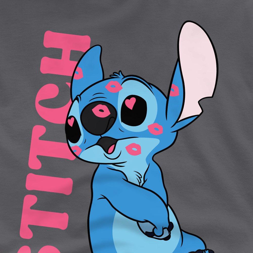Charcoal - Disney - Lilo & Stitch Covered In Kisses Mens T-Shirt Charc - 2
