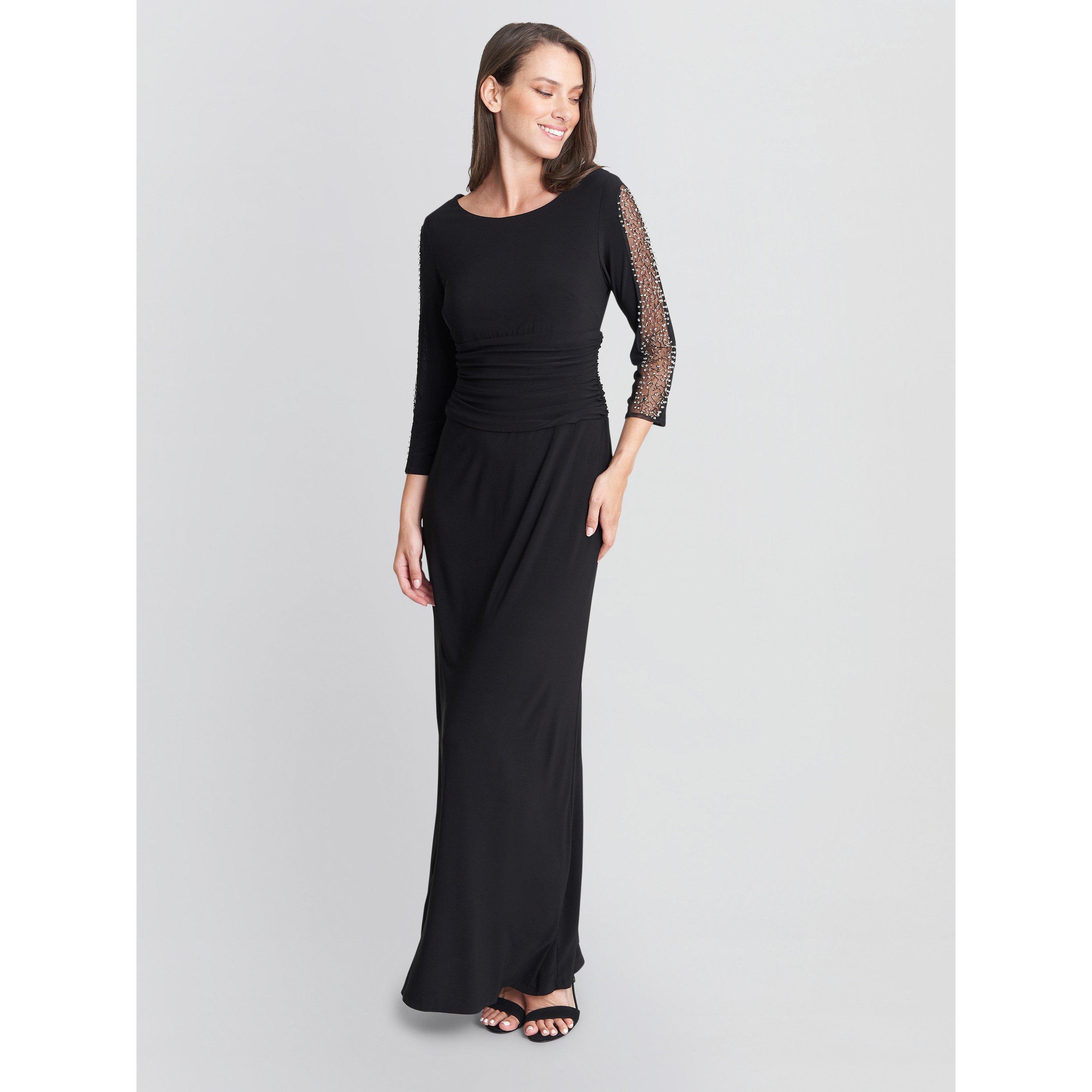 Black - Gina Bacconi - Hollie Maxi Dress with Embellishe Sleeve - 3