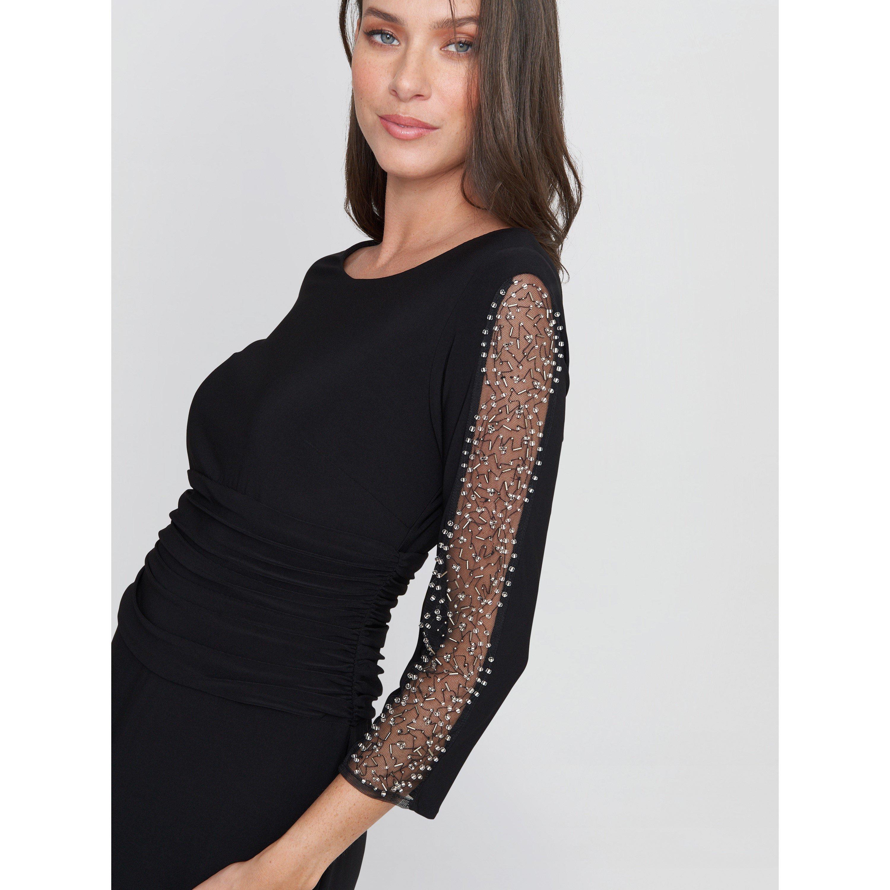 Black - Gina Bacconi - Hollie Maxi Dress with Embellishe Sleeve - 5