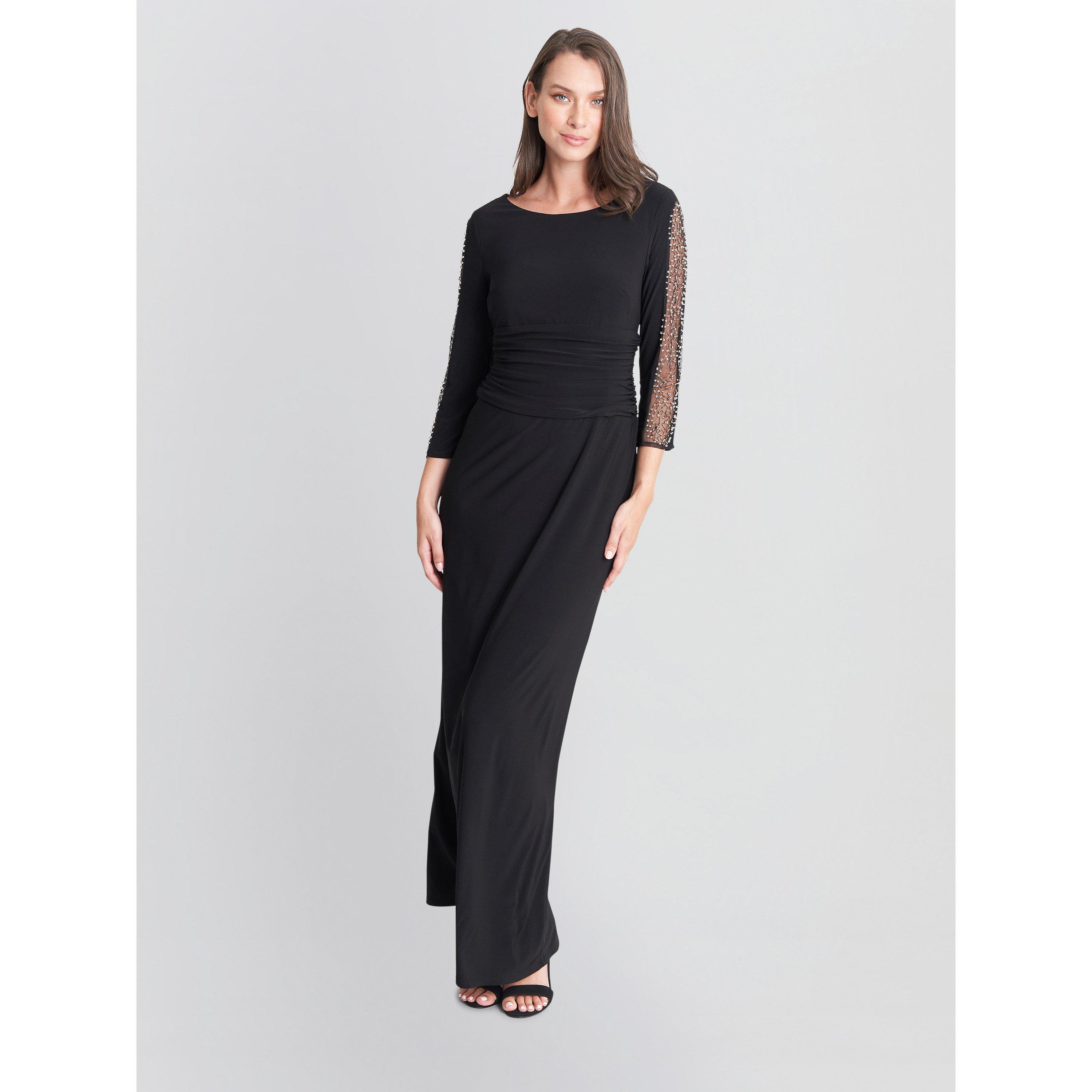 Black - Gina Bacconi - Hollie Maxi Dress with Embellishe Sleeve - 6