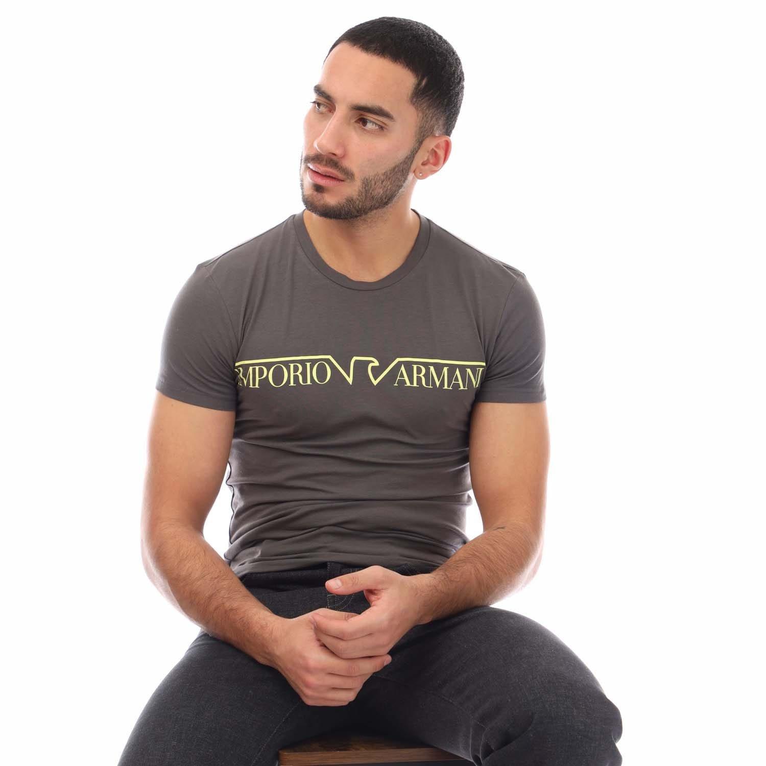 Grey - Emporio Armani - Crewneck T-Shirt - 4