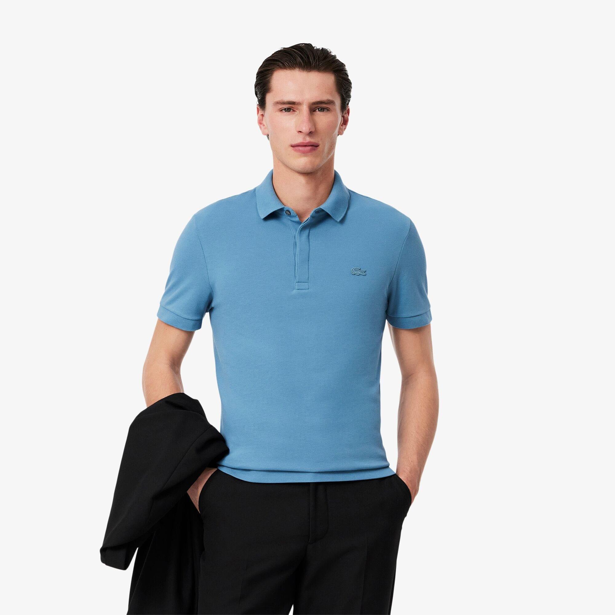 Blue - Lacoste - Regular Fit Paris Stretch Piqu¿ Polo Shirt - 2