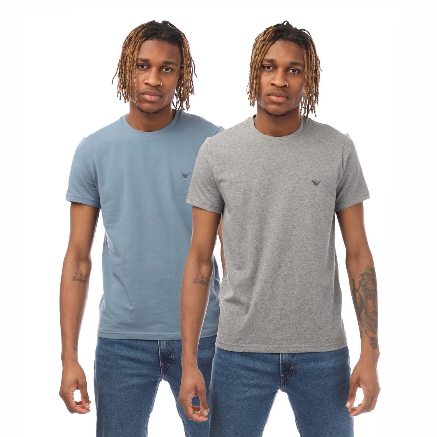 Grey Blue - Emporio Armani - 2 Pack of Endurance Logo T-Shirts - 1