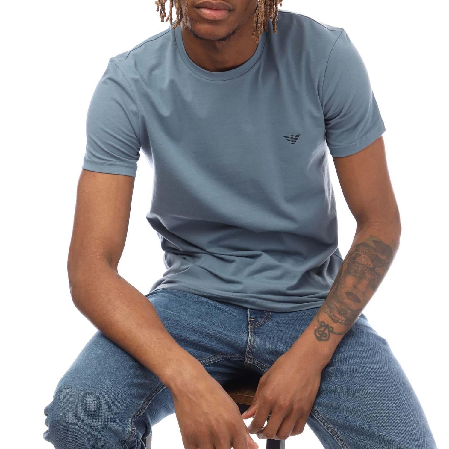 Grey Blue - Emporio Armani - 2 Pack of Endurance Logo T-Shirts - 4