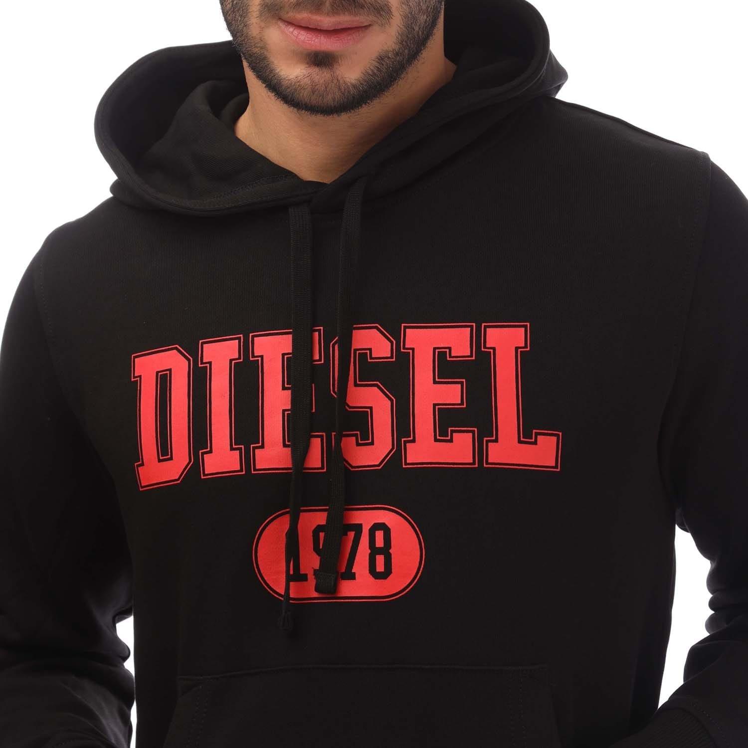 Black - Diesel - S-Ginn 1-B Hoodie - 3