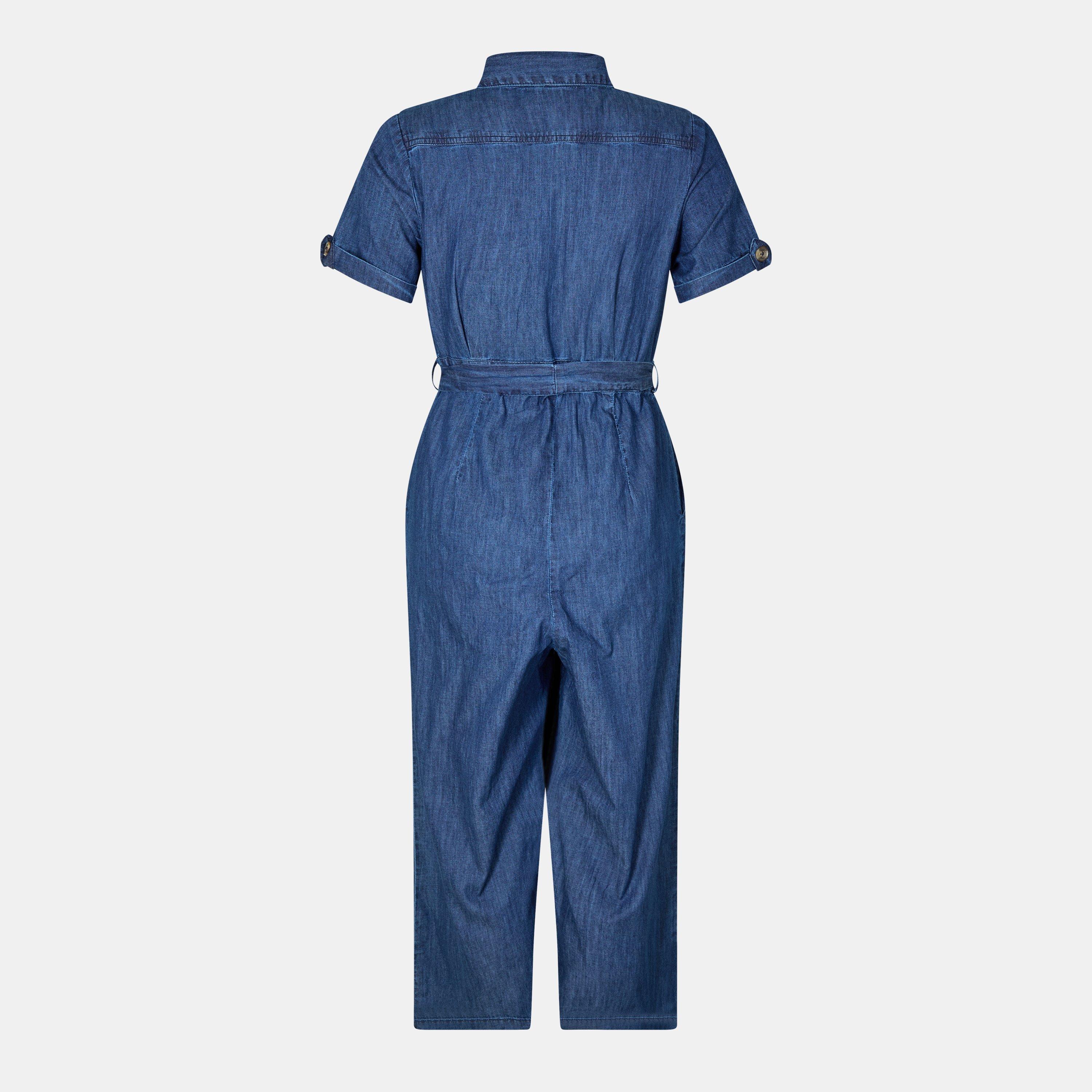 Blue - Yumi - Denim Button Jumpsuit In Blue - 2