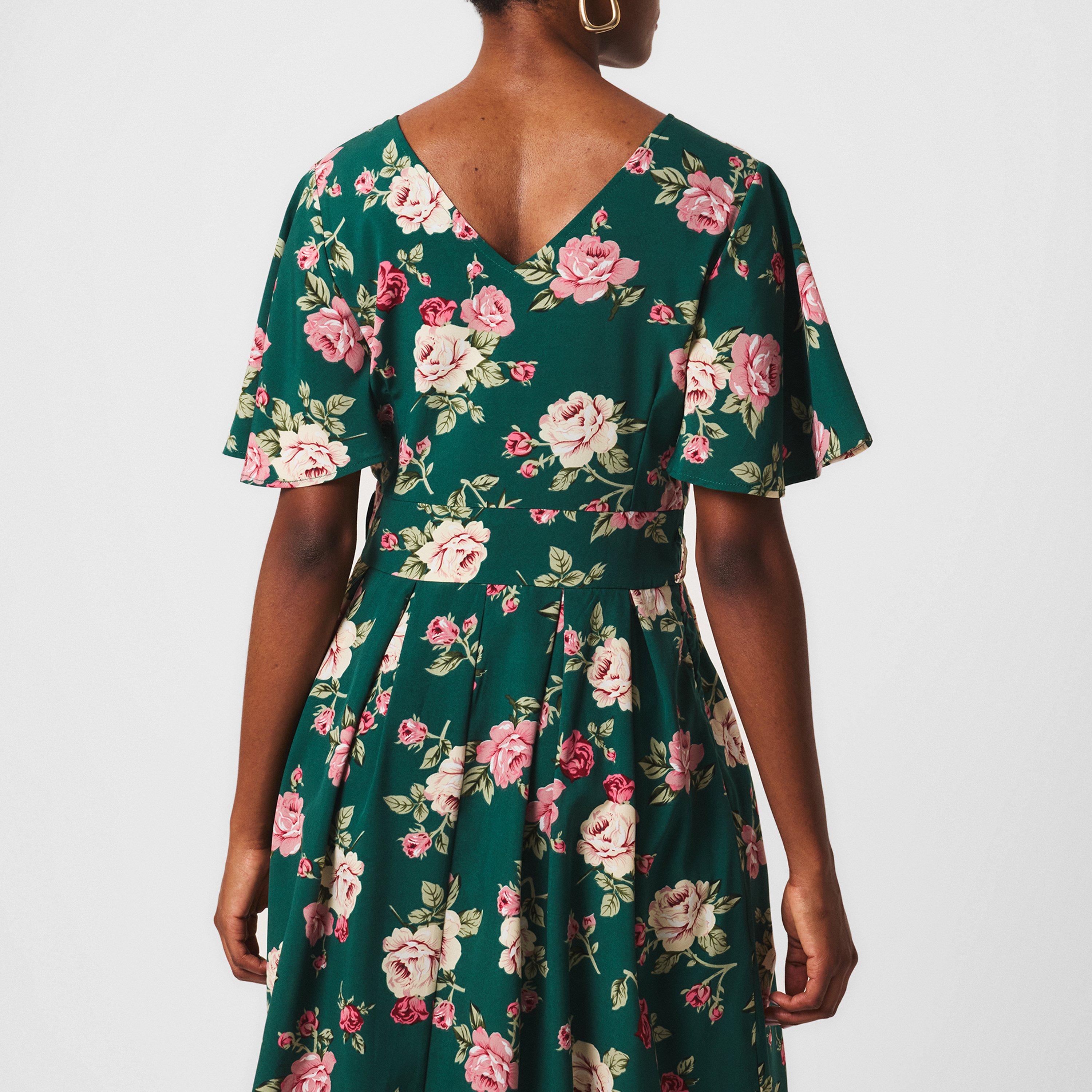 Green - Mela London - Green Floral Wrap Dress - 4