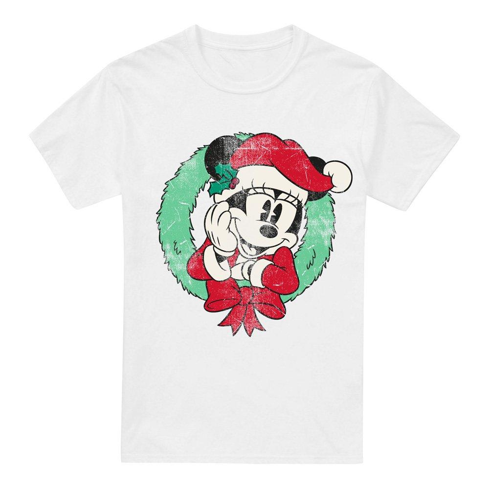 White - Minnie Mouse - Minnie Mouse Christmas Wreath T-Shirt White - 4